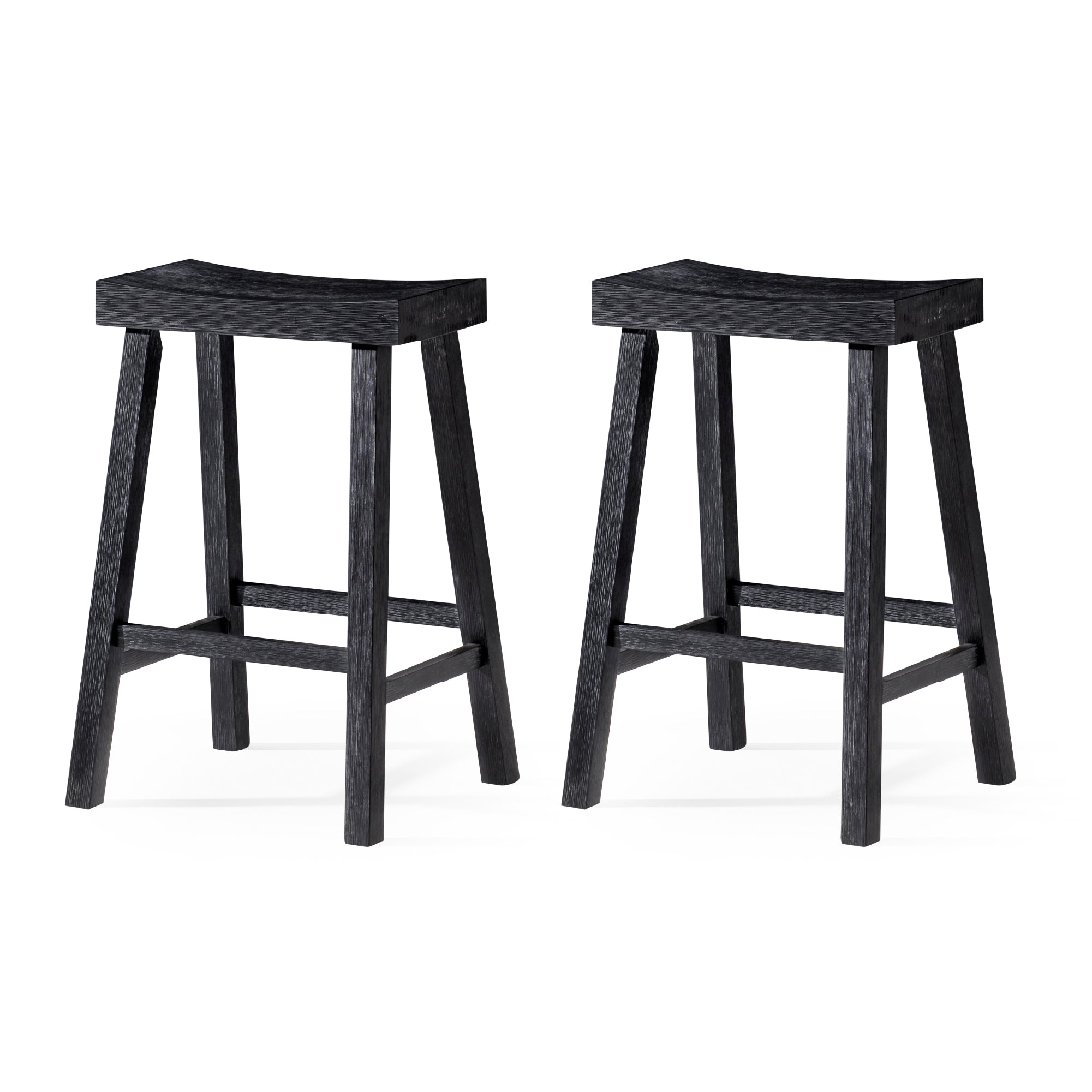 26" Vincent Counter Stool in Black Finish (Set of 2) in Stools by Maven Lane