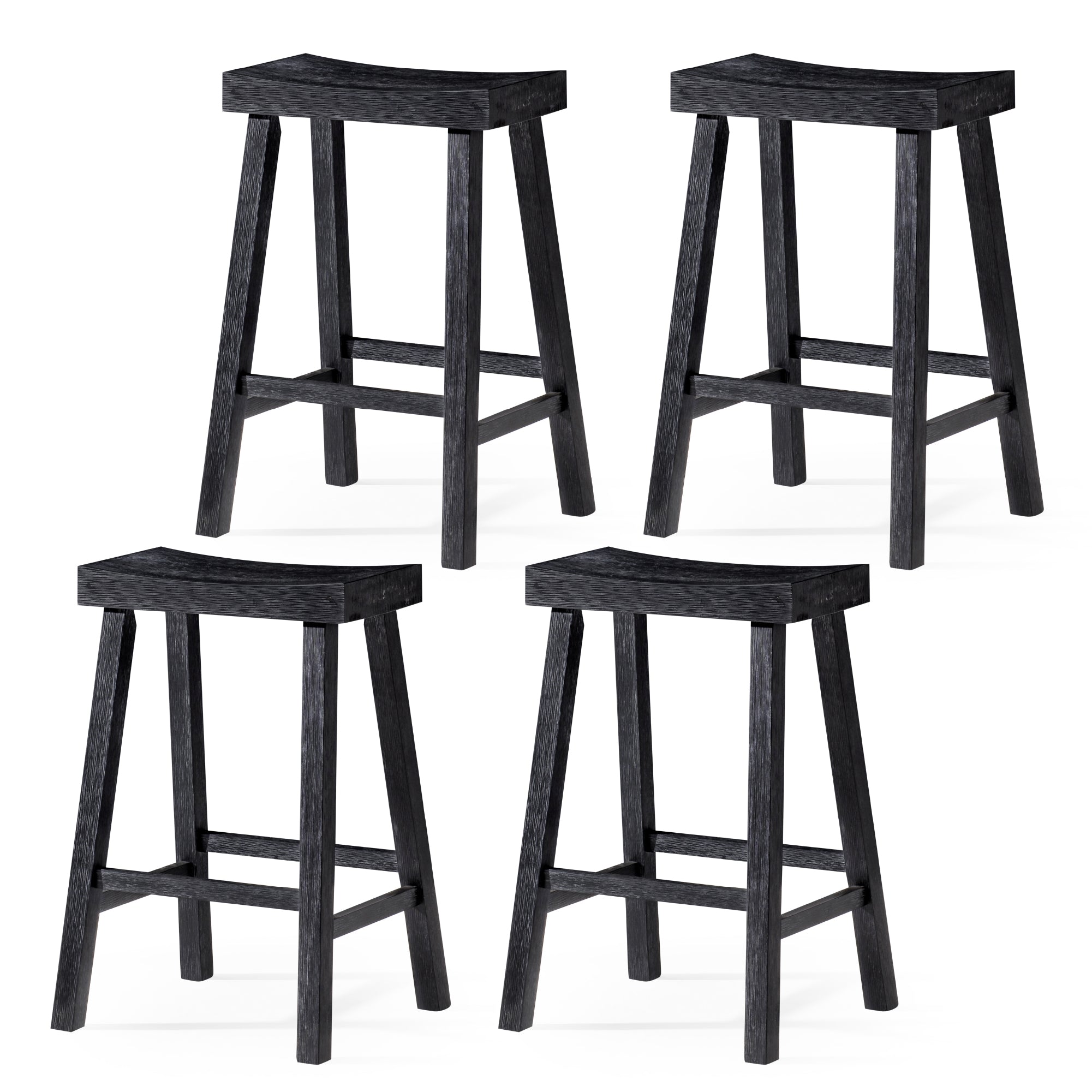 26" Vincent Counter Stool in Black Finish (Set of 4) in Stools by Maven Lane