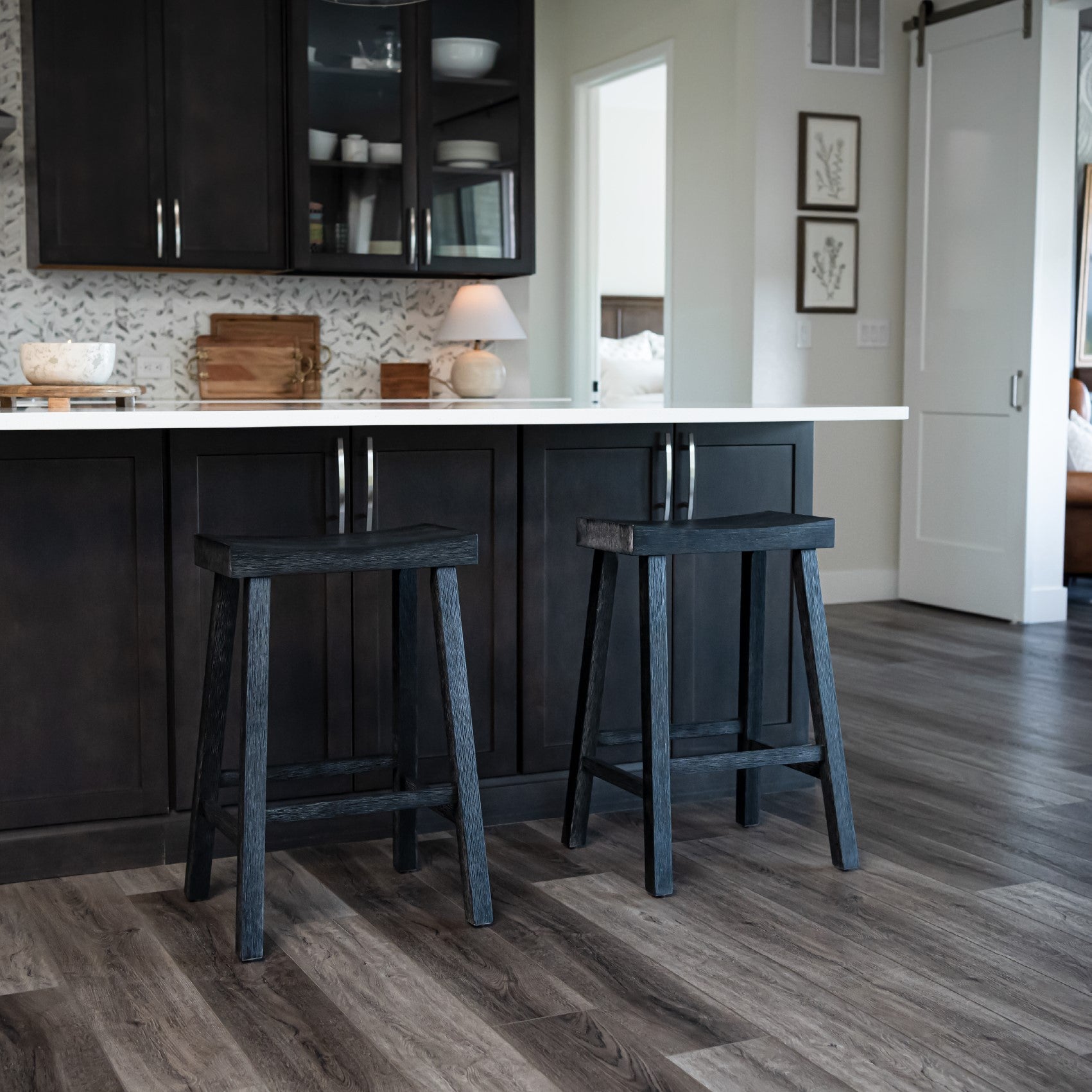 26" Vincent Counter Stool in Black Finish (Set of 4) in Stools by Maven Lane