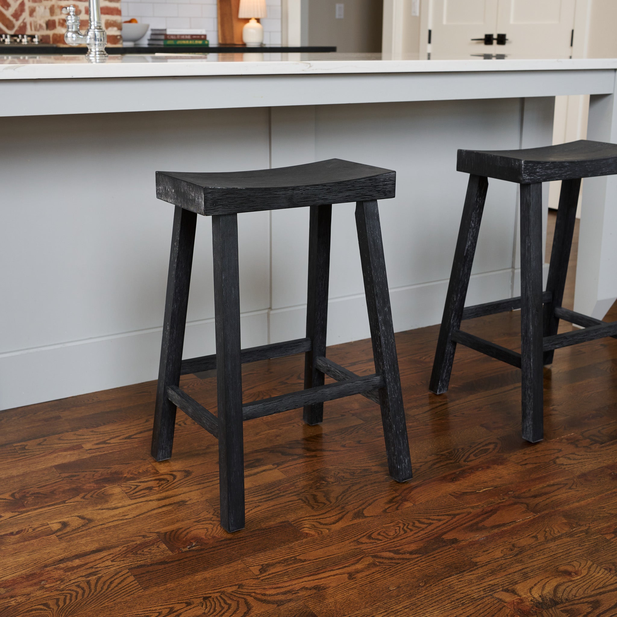 26" Vincent Counter Stool in Black Finish (Set of 4) in Stools by Maven Lane