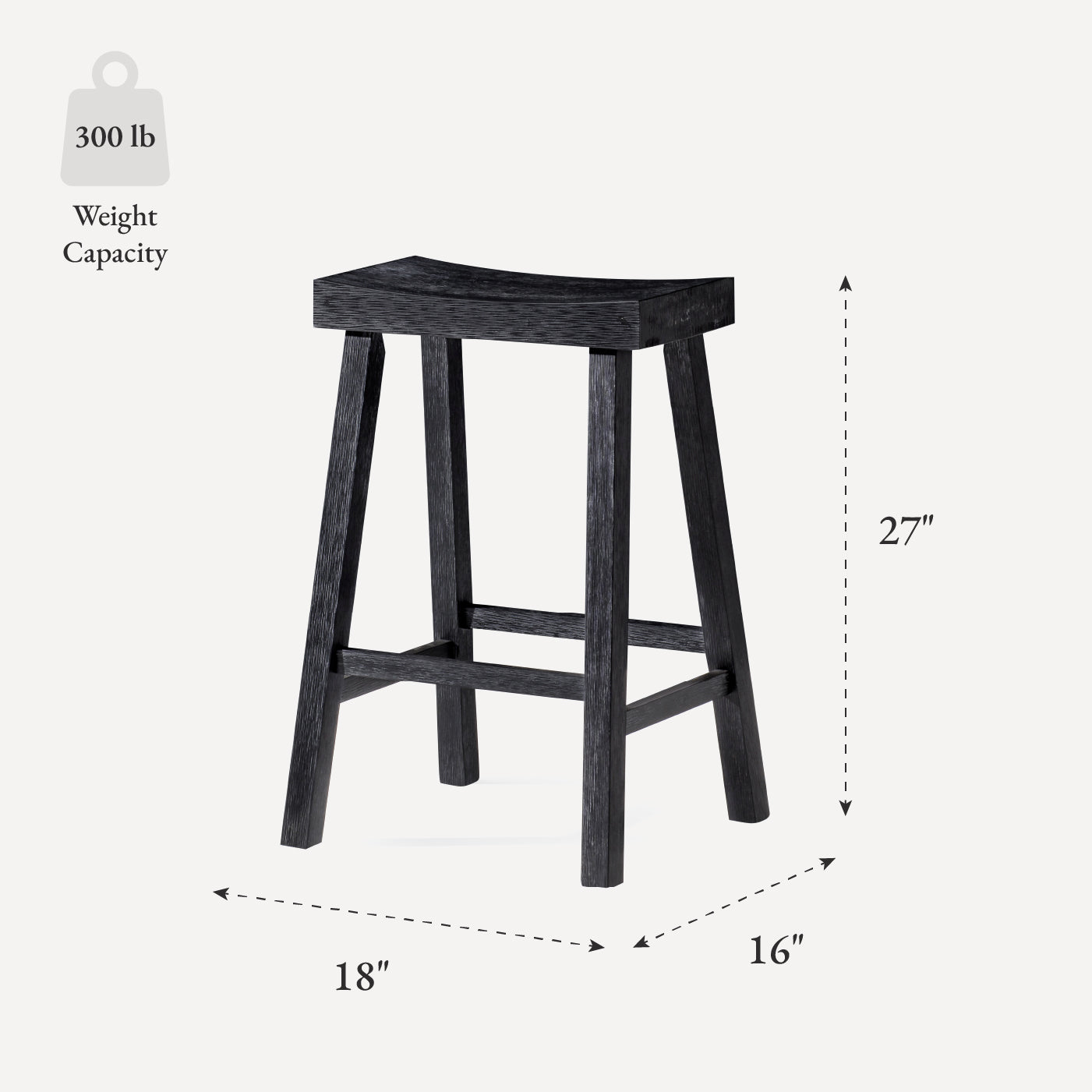 Vincent Counter Stool in Black Finish in Stools by Maven Lane