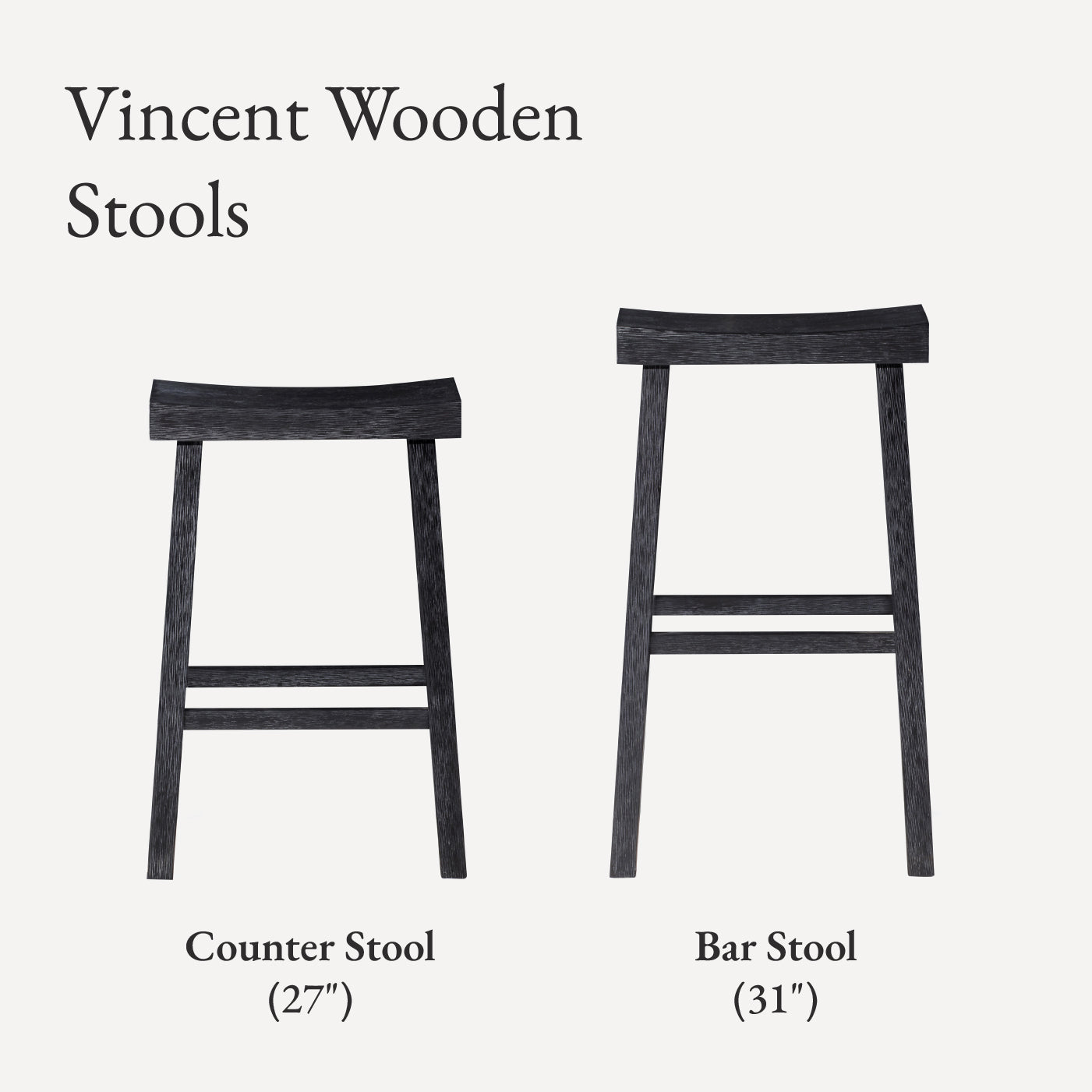 26" Vincent Counter Stool in Black Finish (Set of 4) in Stools by Maven Lane