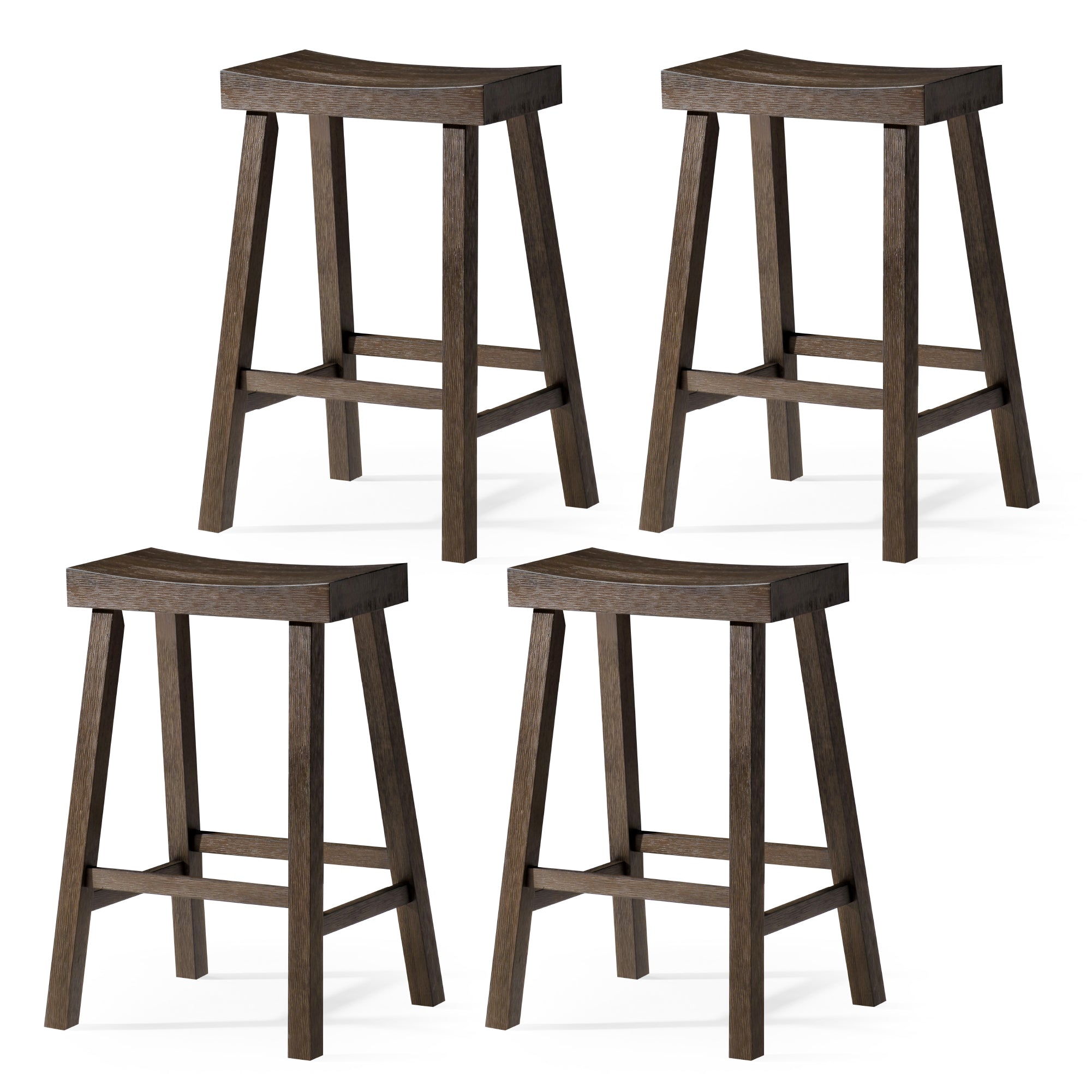 26" Vincent Counter Stool in Brown Finish (Set of 4)
