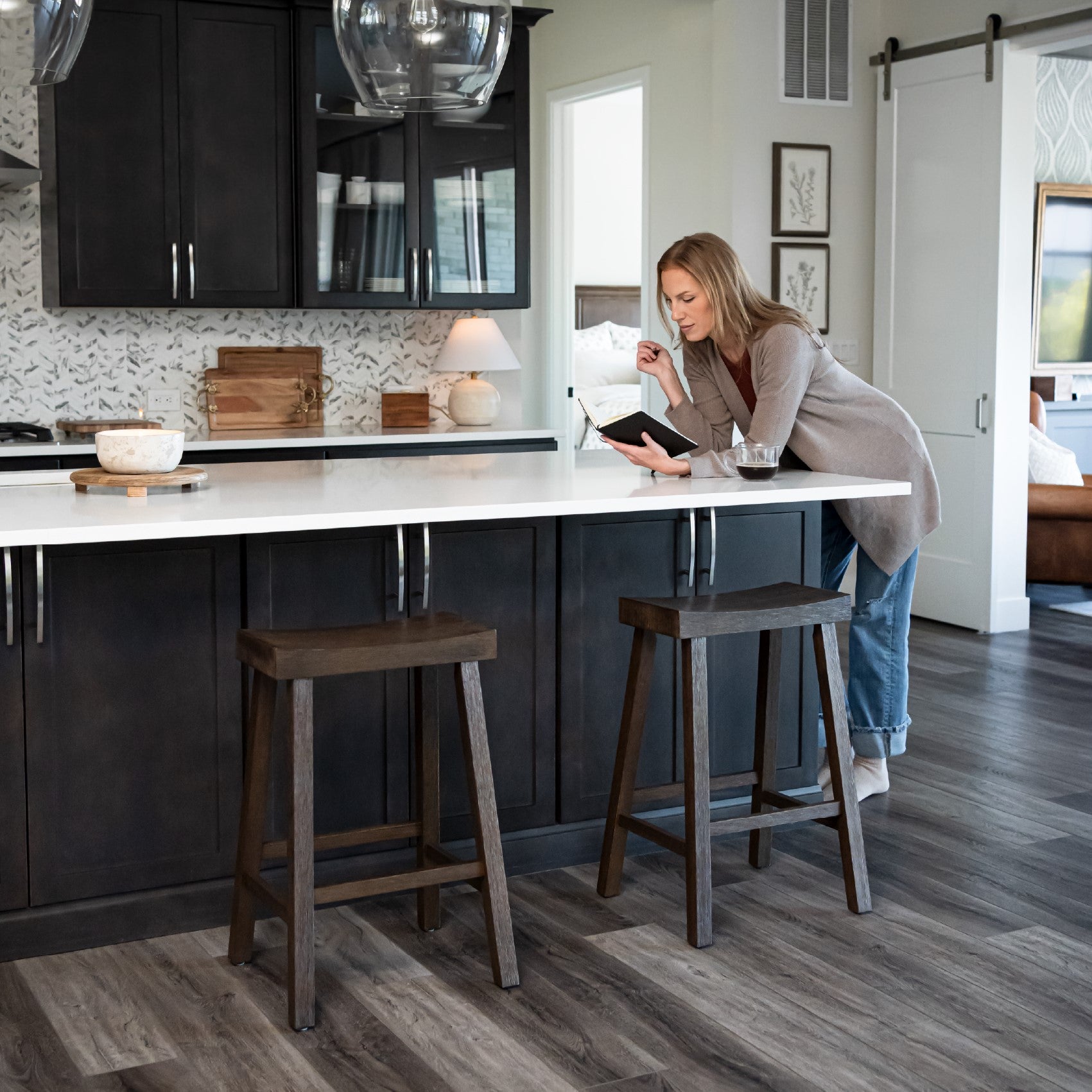 Vincent Counter Stool in Brown Finish in Stools by Maven Lane