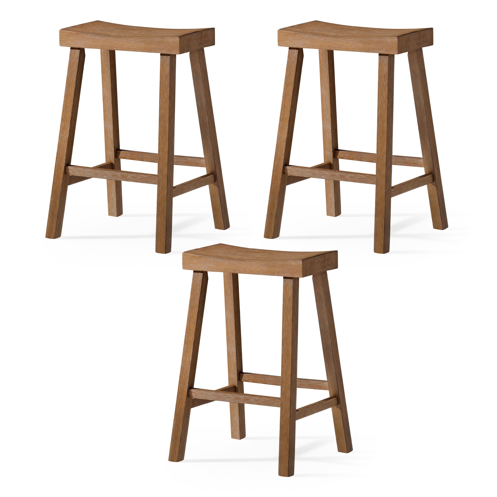 26" Vincent Counter Stool in Natural Finish (Set of 3) in Stools by Maven Lane