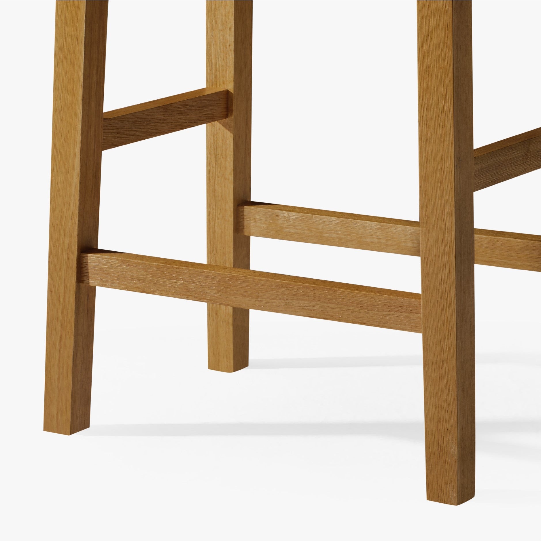 26" Emerson Counter Stool in Warm Oak Finish & Beige Woven Leather Seat in Stools by Maven Lane