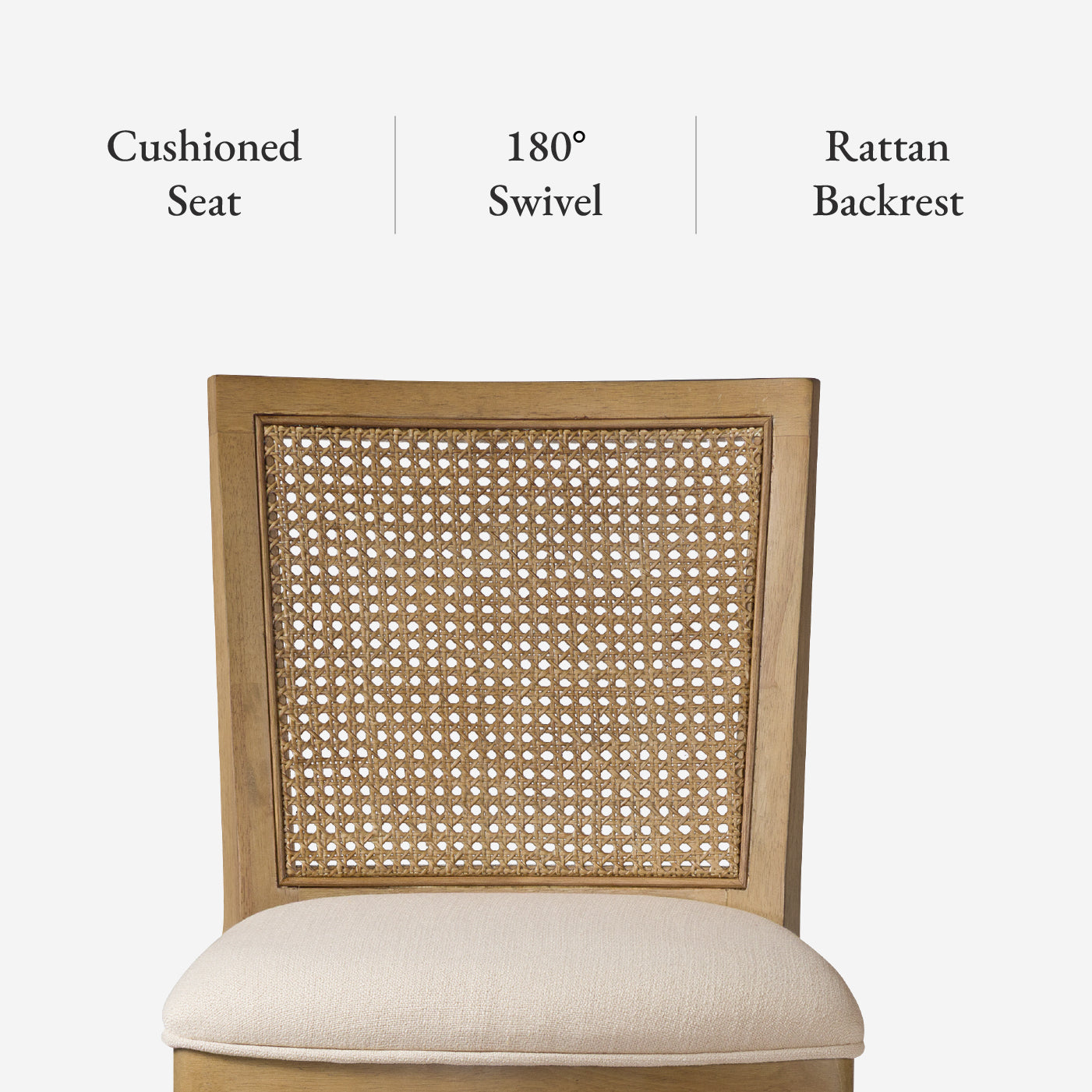 26" Sonoma Swivel Counter Stool in Natural Finish and Beige Fabric in Stools by Maven Lane