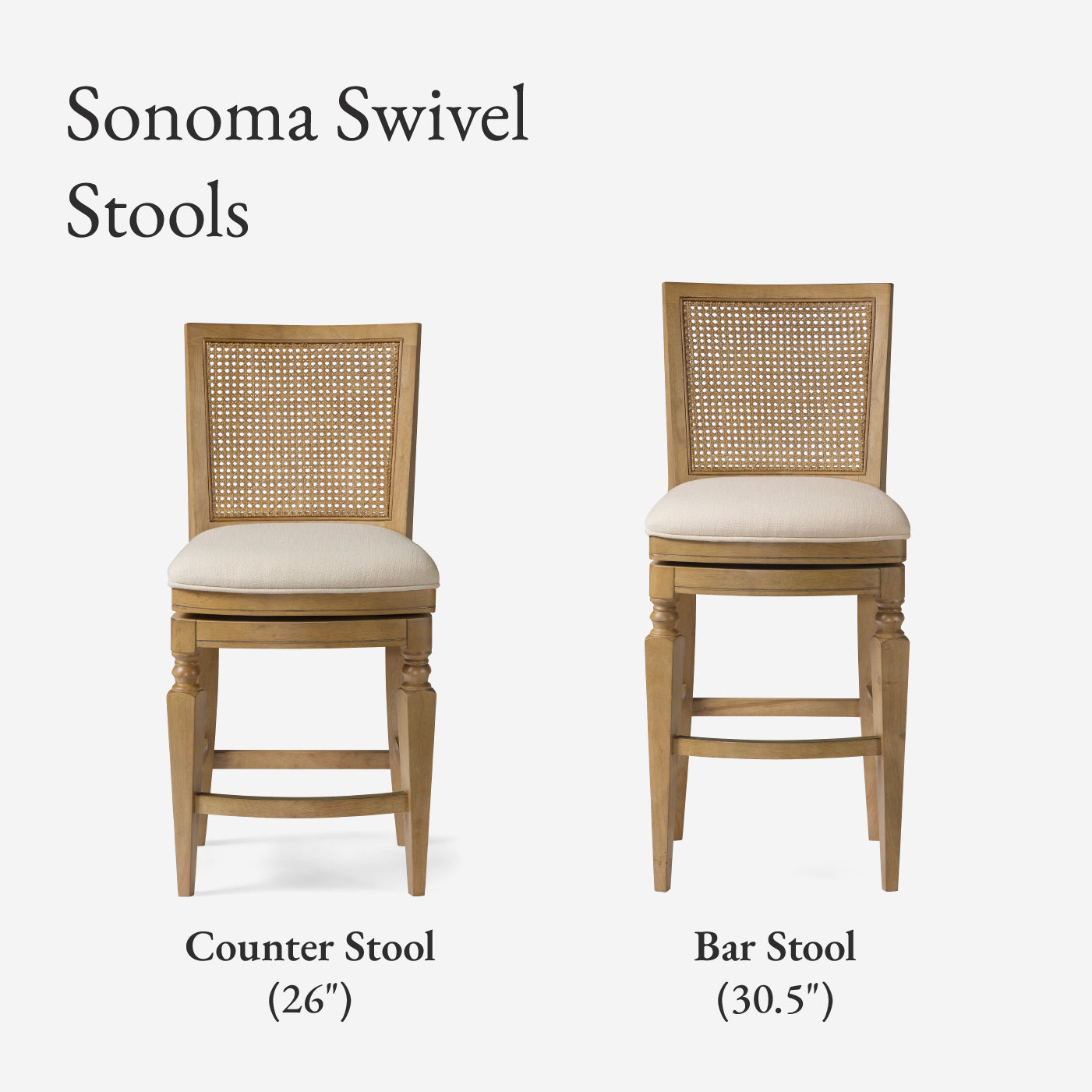 31" Sonoma Swivel Bar Stool in Natural Finish and Beige Fabric in Stools by Maven Lane