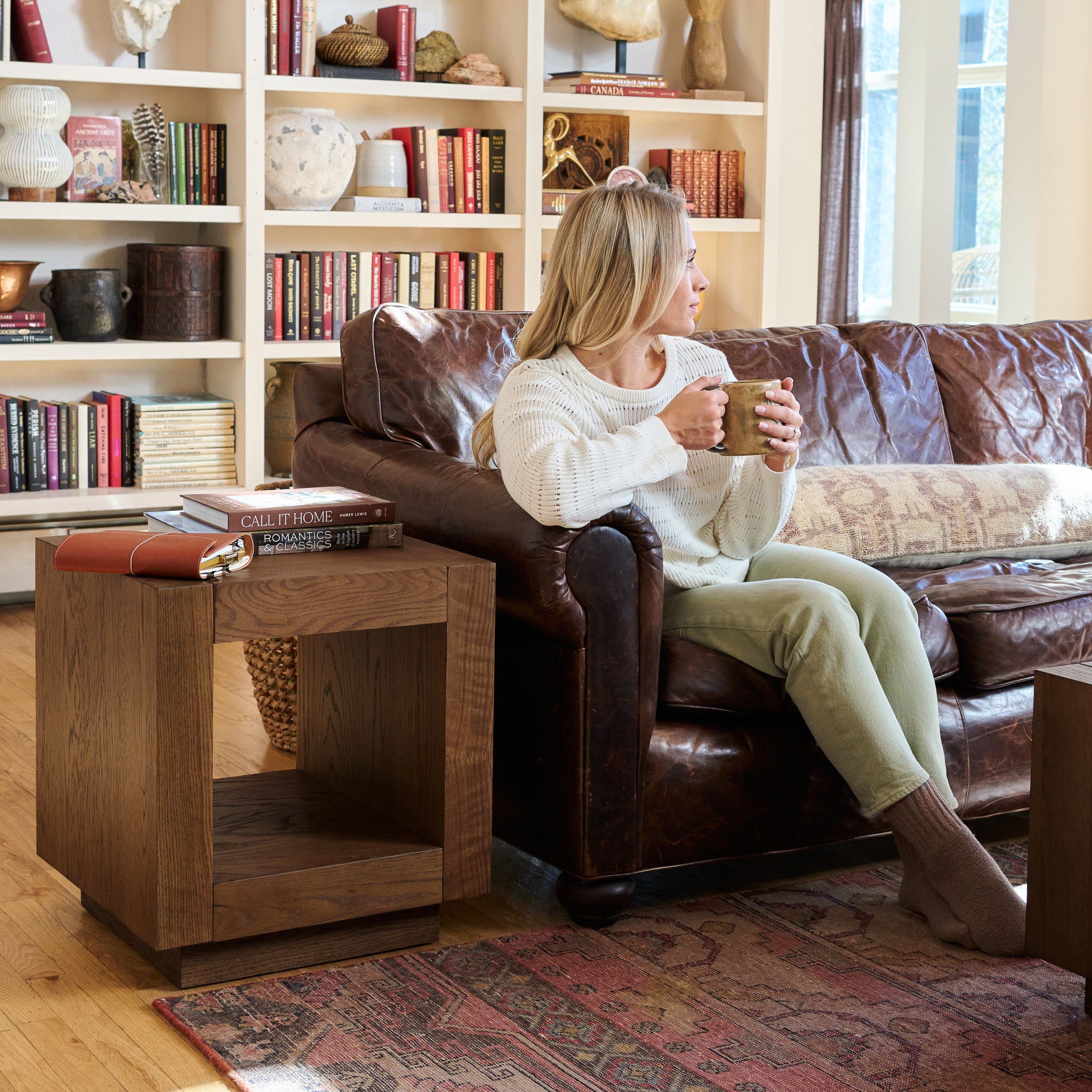 Artemis Side Table in Brown Finish in Side Table by Maven Lane