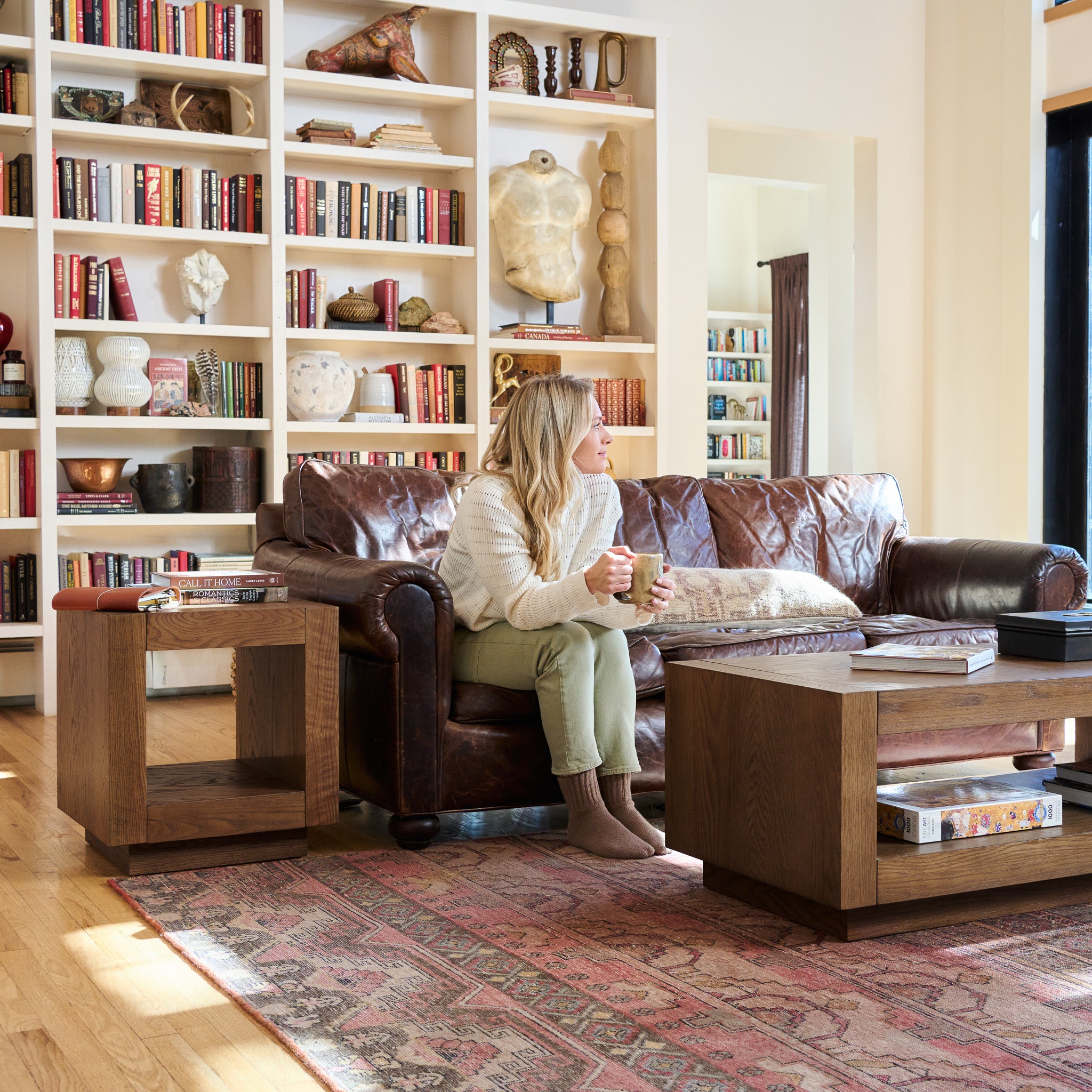 Artemis Side Table in Brown Finish in Side Table by Maven Lane