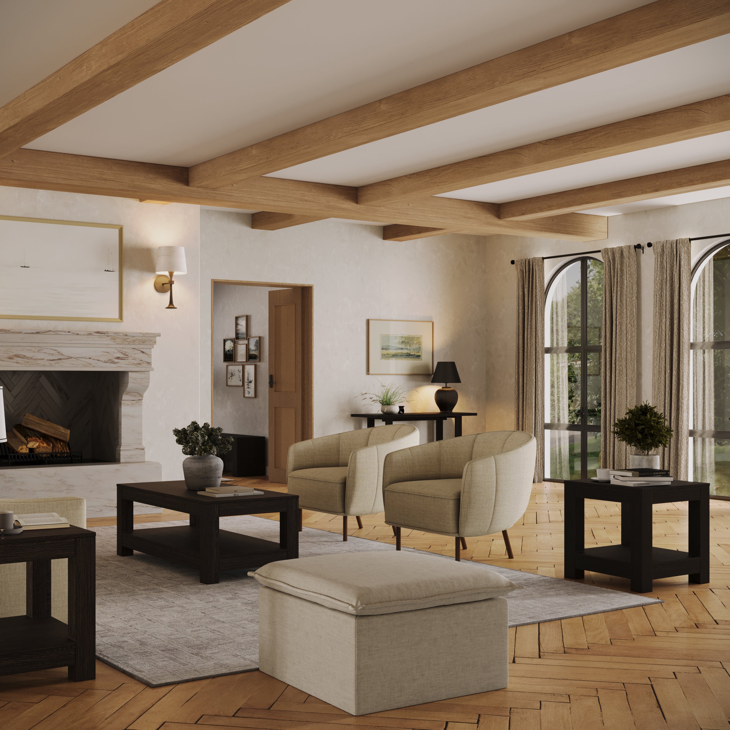 Paulo Wooden Coffee Table in Weathered Brown Finish in Accent Tables by Maven Lane