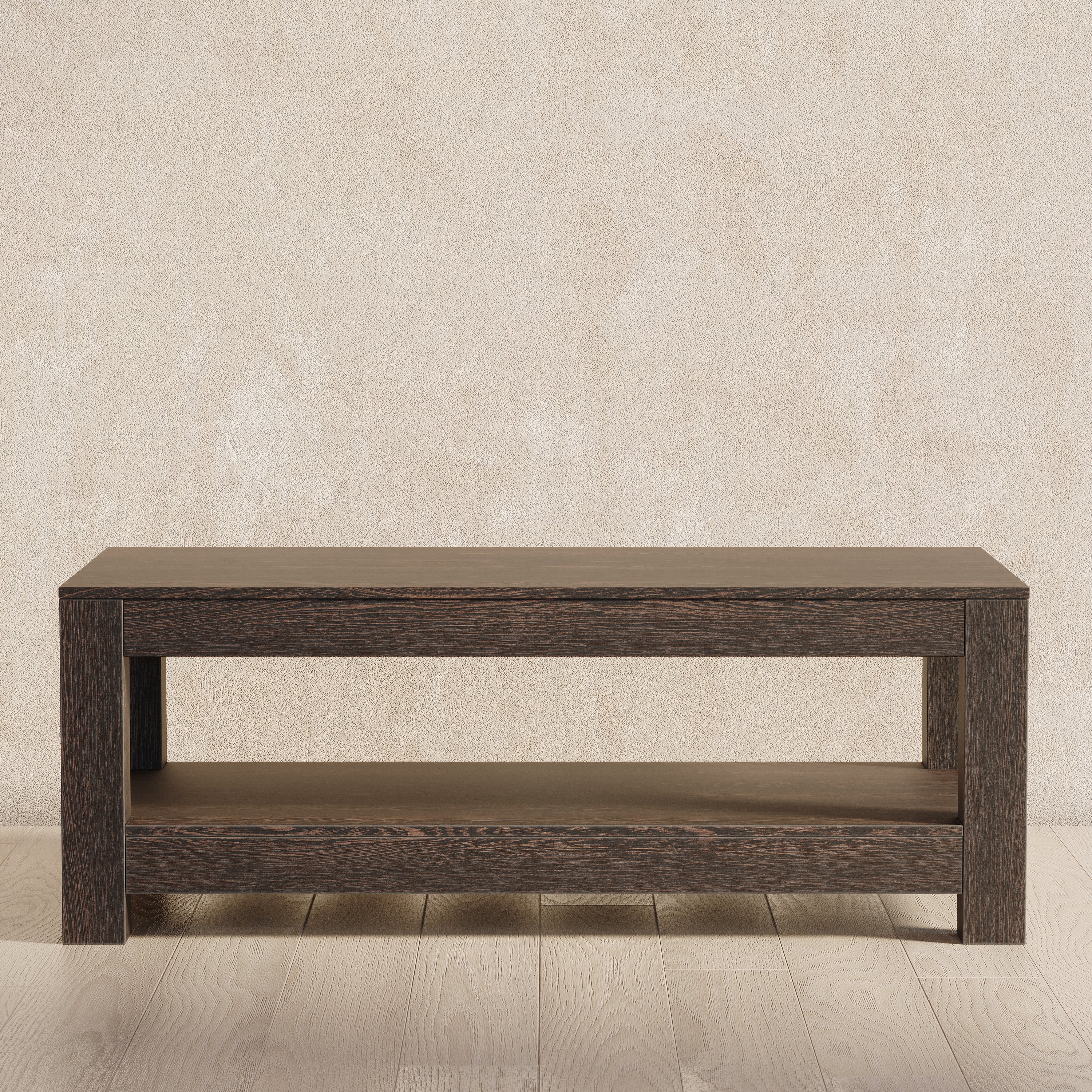 Paulo Wooden Coffee Table in Weathered Brown Finish in Accent Tables by Maven Lane