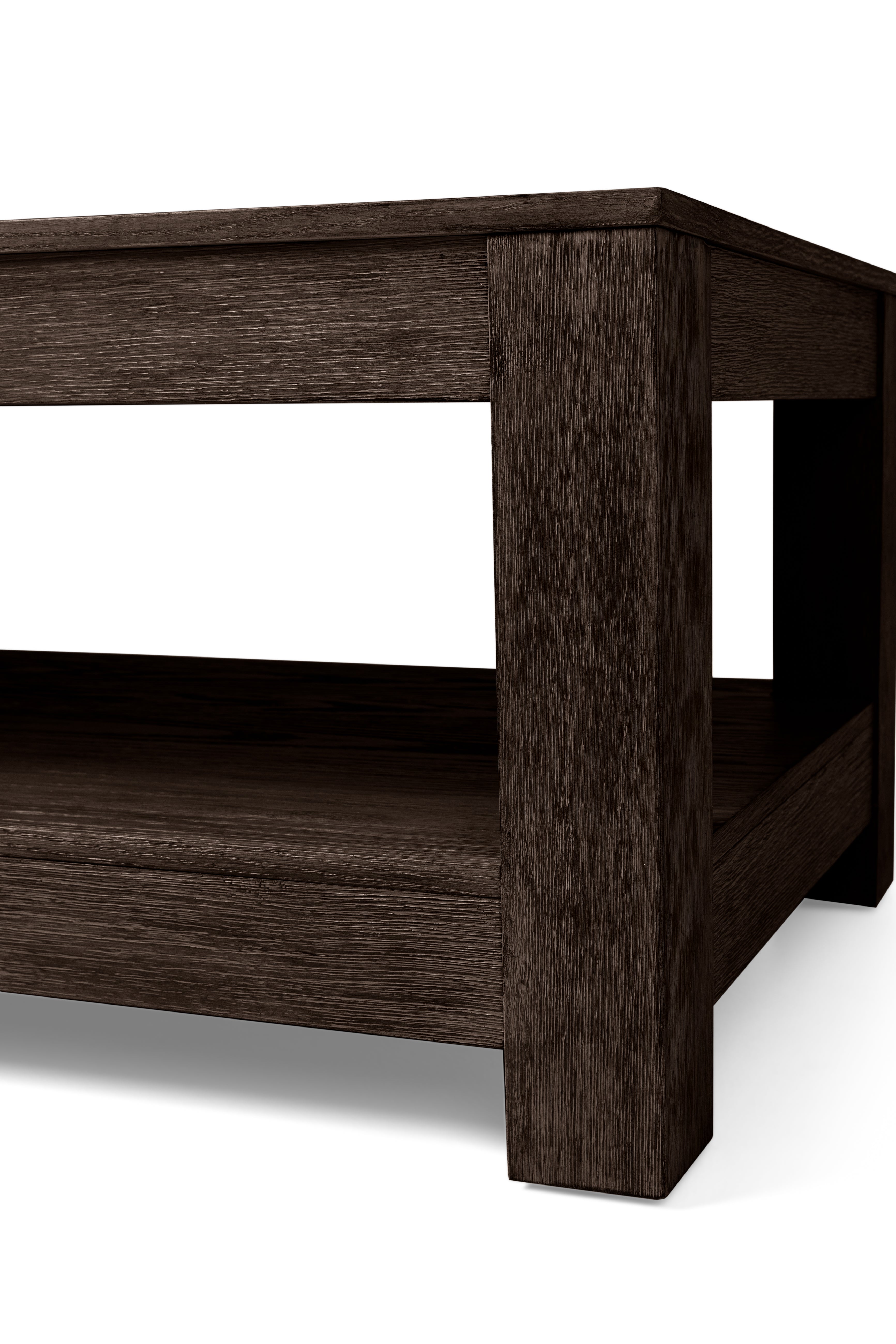 Paulo Wooden Coffee Table in Weathered Brown Finish in Accent Tables by Maven Lane