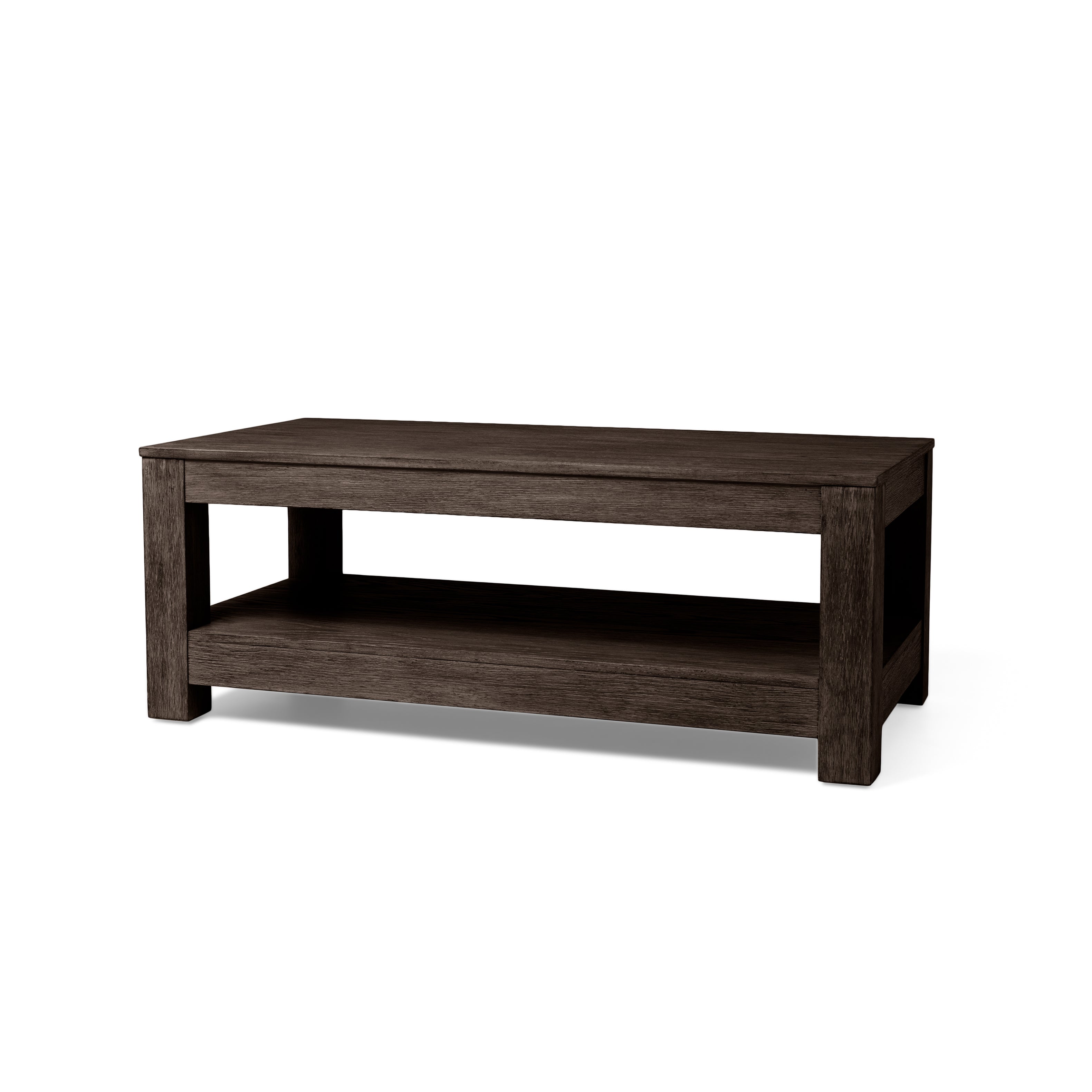 Paulo Wooden Coffee Table in Weathered Brown Finish in Accent Tables by Maven Lane