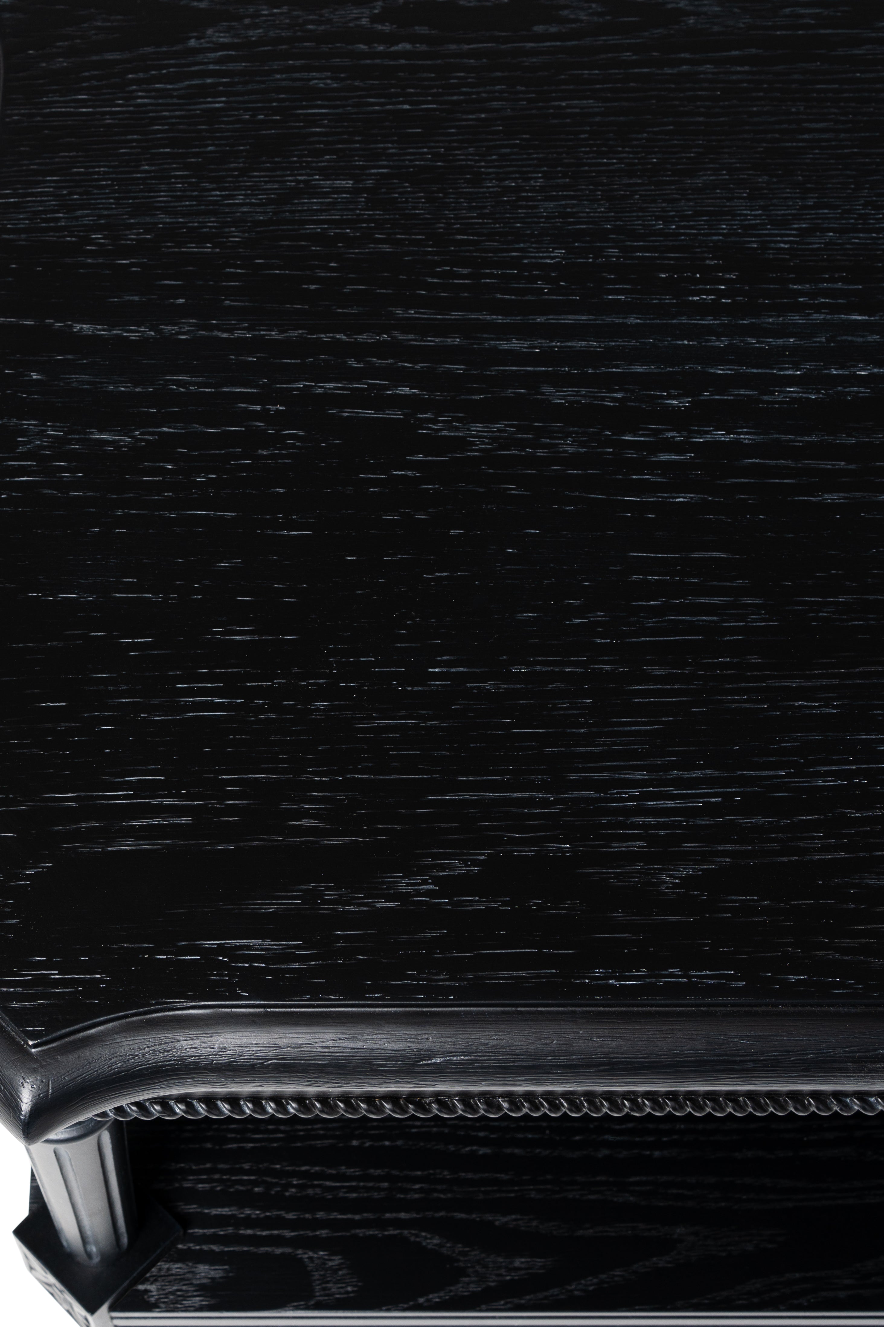 Pullman Traditional Rectangular Wooden Coffee Table in Antiqued Black Finish in Accent Tables by Maven Lane