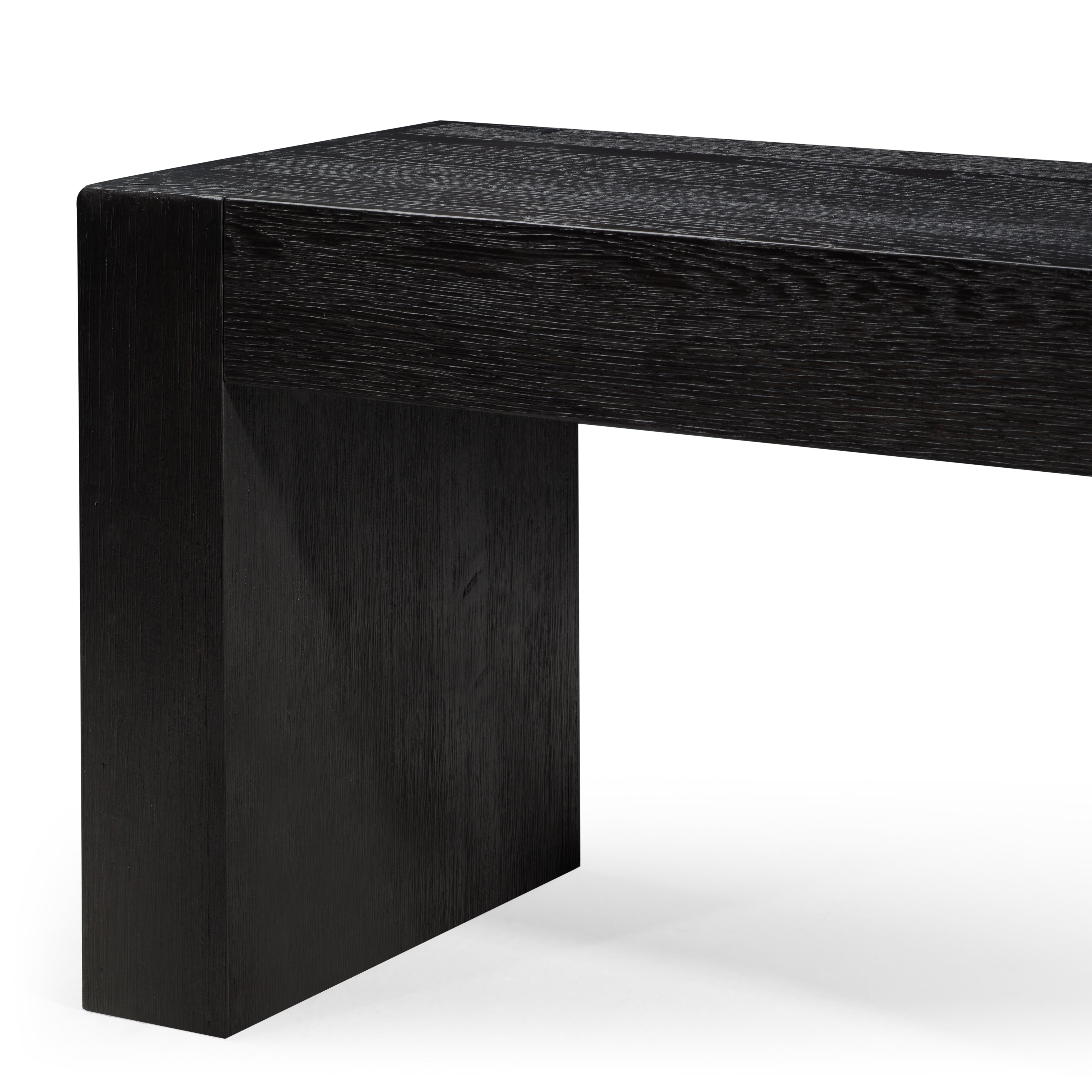 Zeno Wooden Bench in Black Finish in Bench by Maven Lane
