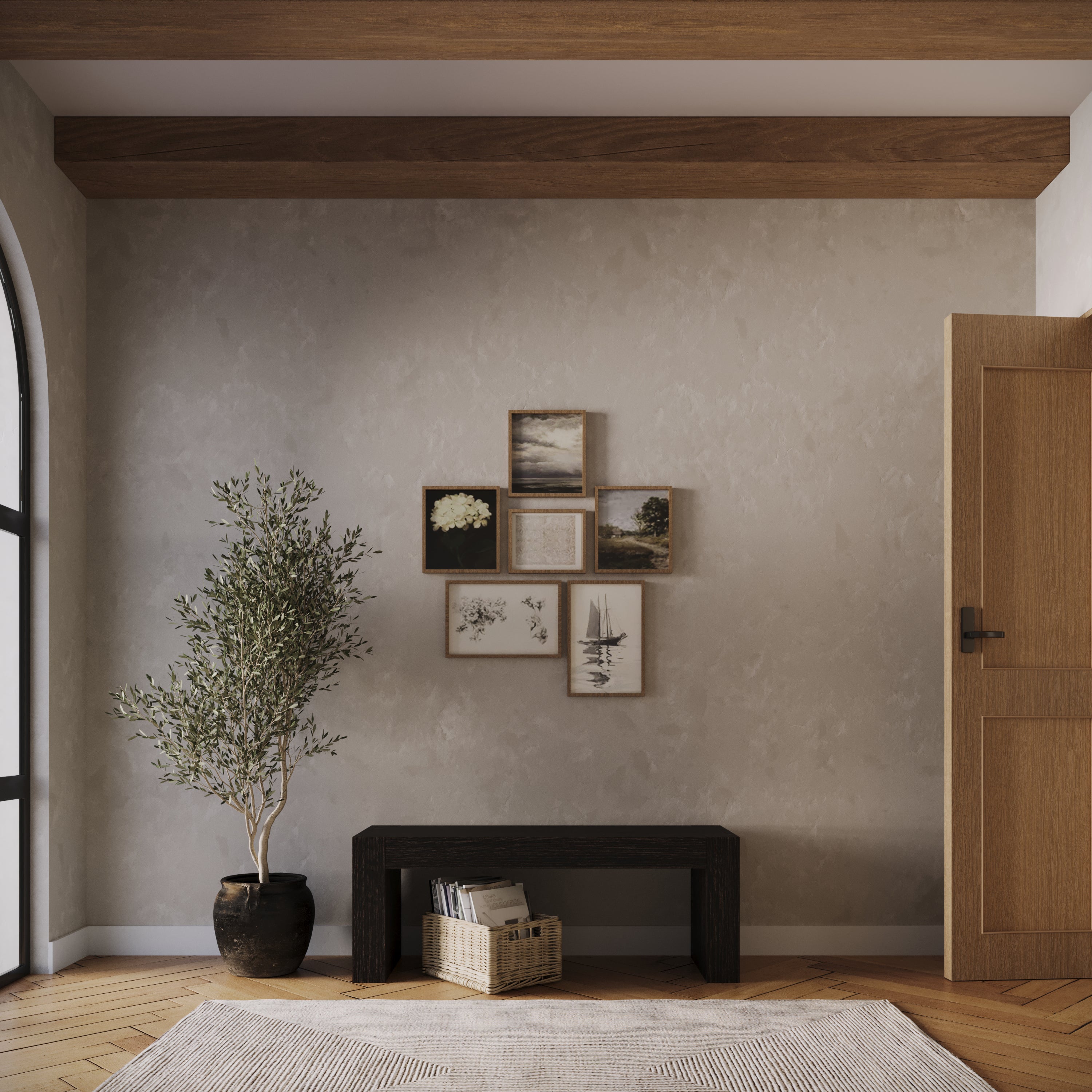 Zeno Wooden Bench in Brown Finish in Bench by Maven Lane