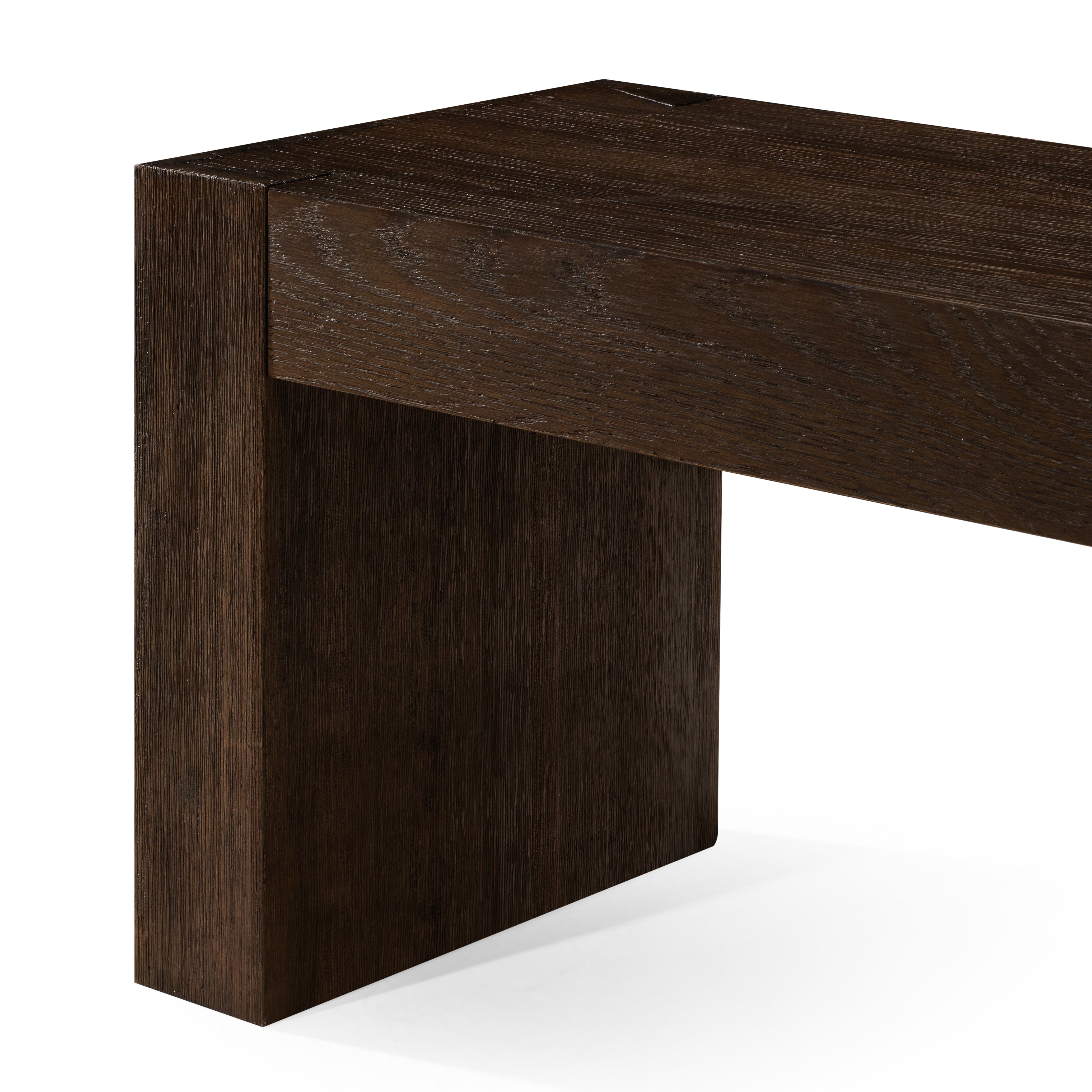 Zeno Organic Wooden Bench in Weathered Brown Finish in Bench by Maven Lane
