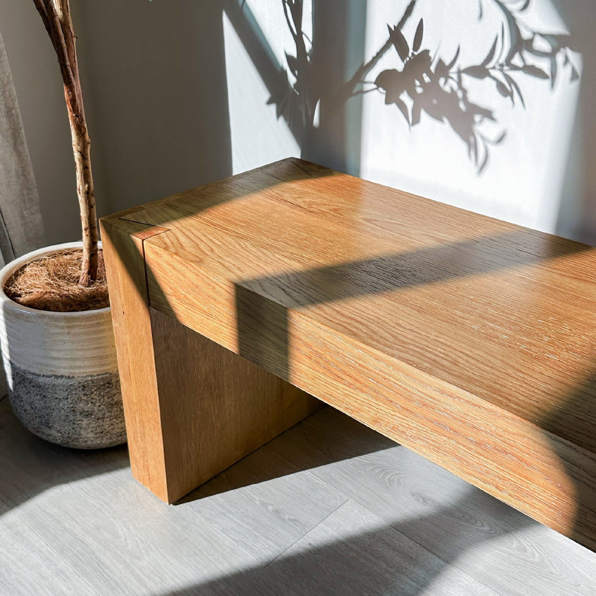 Zeno Wooden Bench in Natural Finish in Bench by Maven Lane