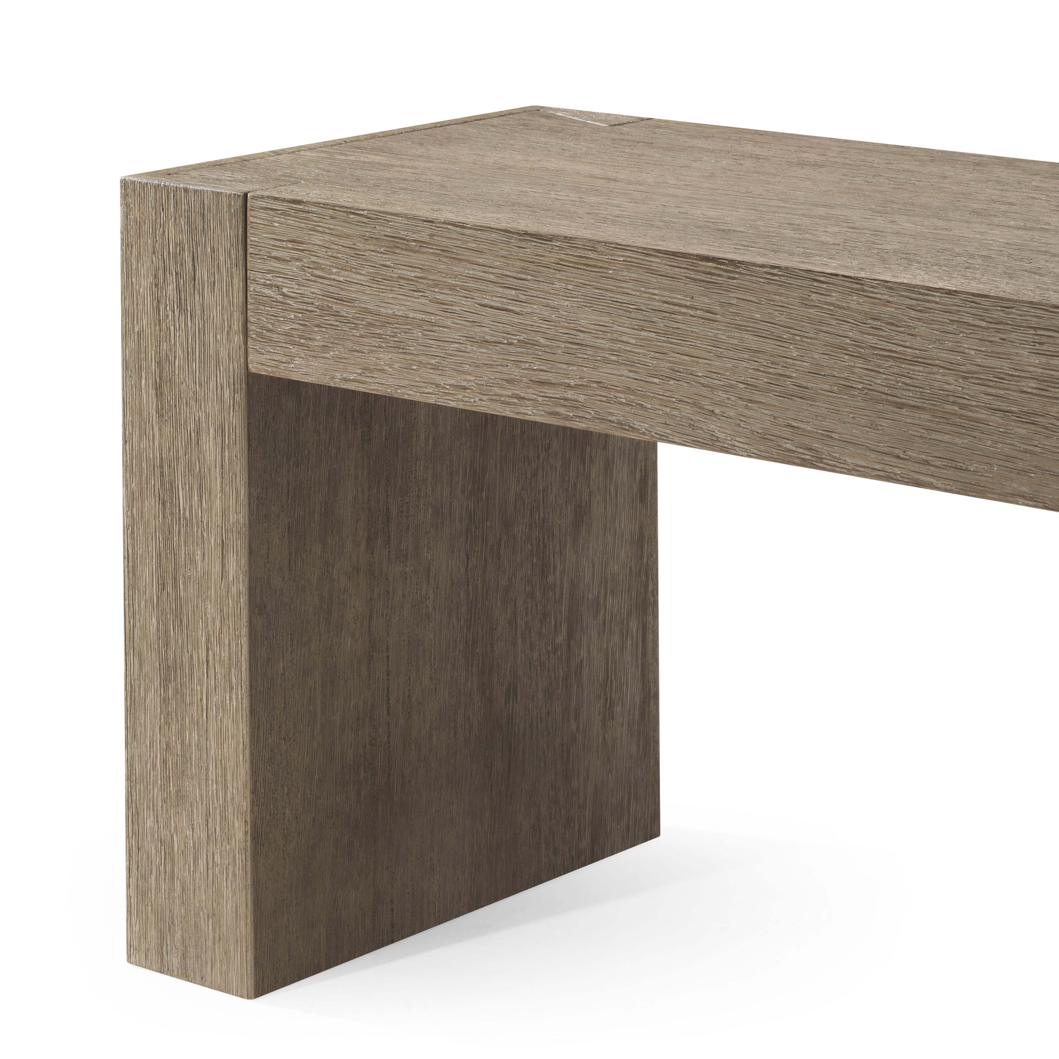 Zeno Organic Wooden Bench in Weathered Grey Finish in Bench by Maven Lane