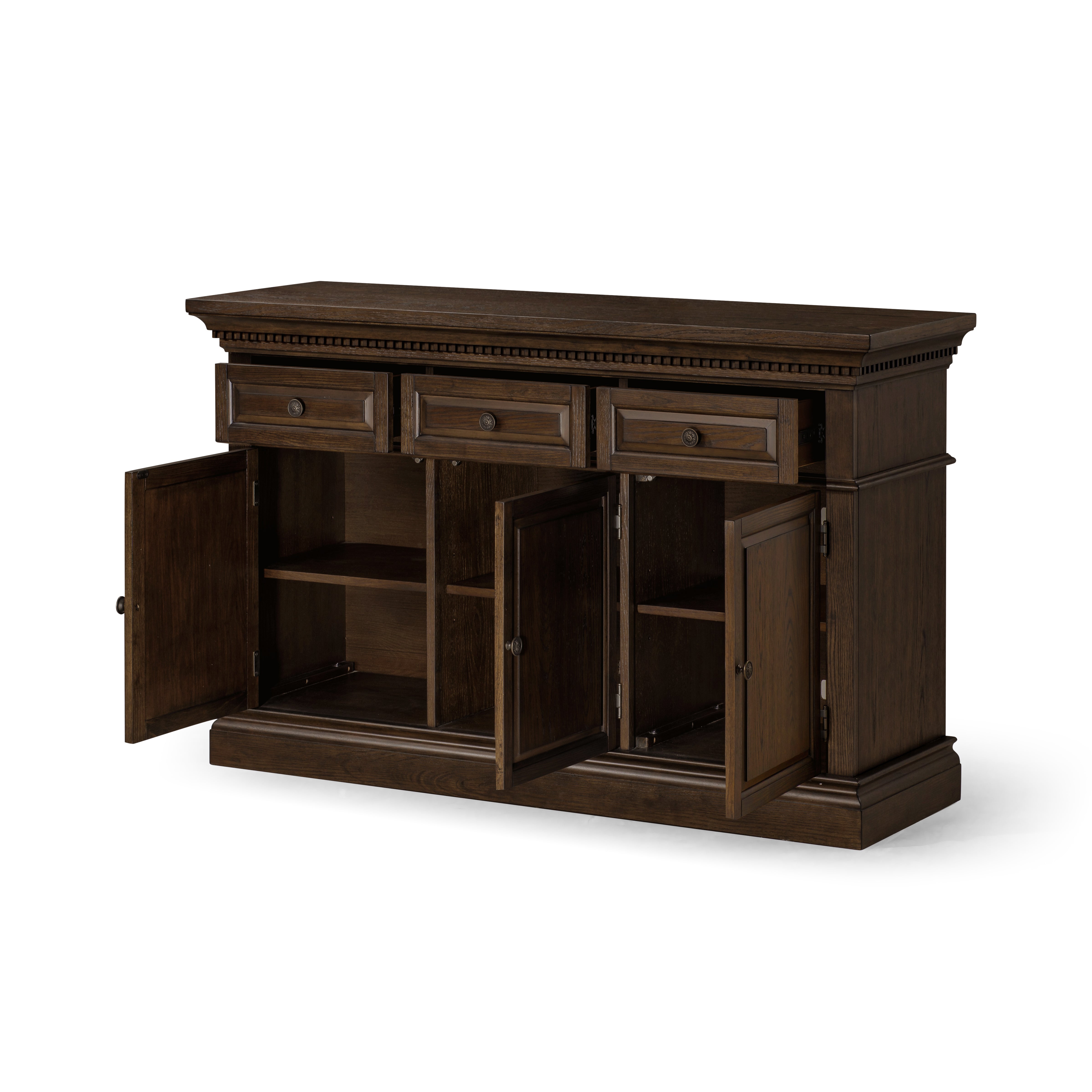 Theo Classical Wooden Sideboard in Brown Finish in Sideboard by Maven Lane
