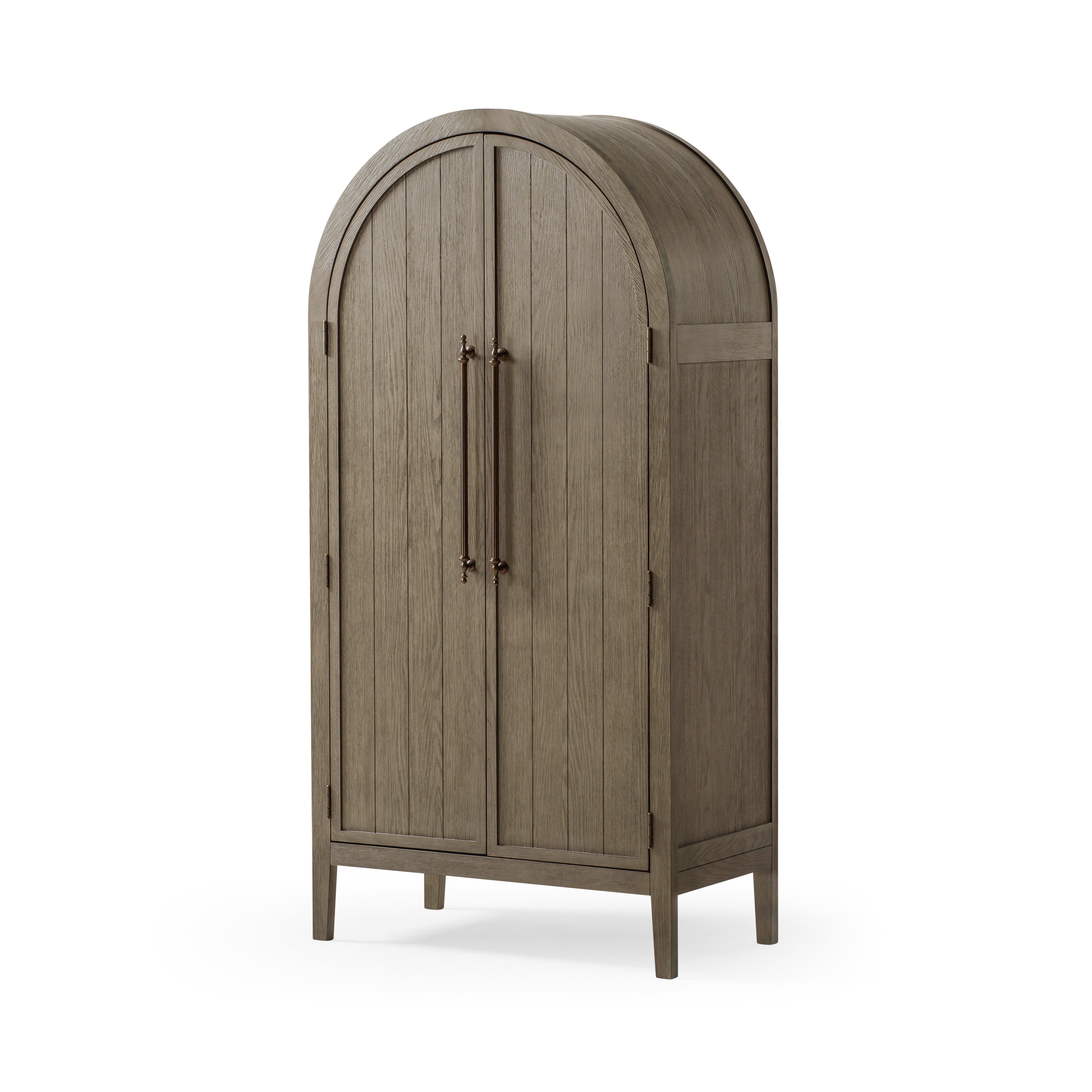 Selene Arched Wooden Cabinet in Grey Finish in Storage Cabinet by Maven Lane