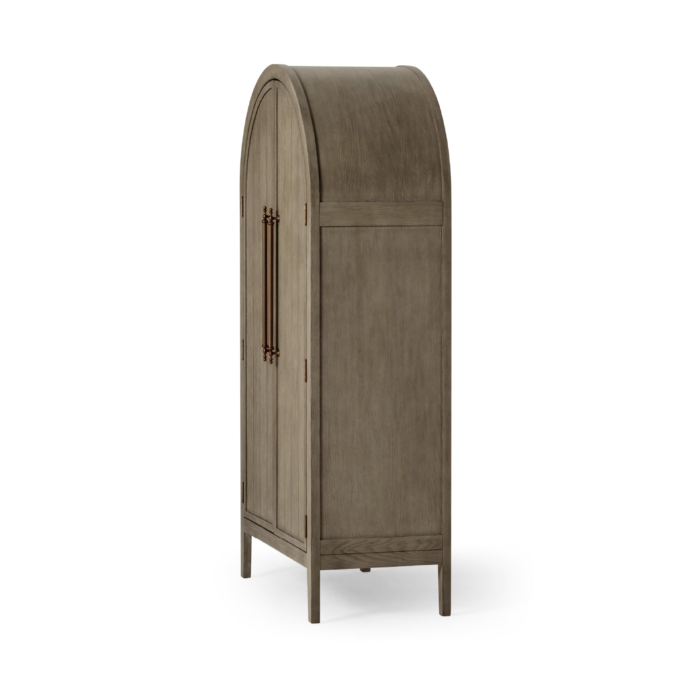 Selene Arched Wooden Cabinet in Grey Finish in Storage Cabinet by Maven Lane