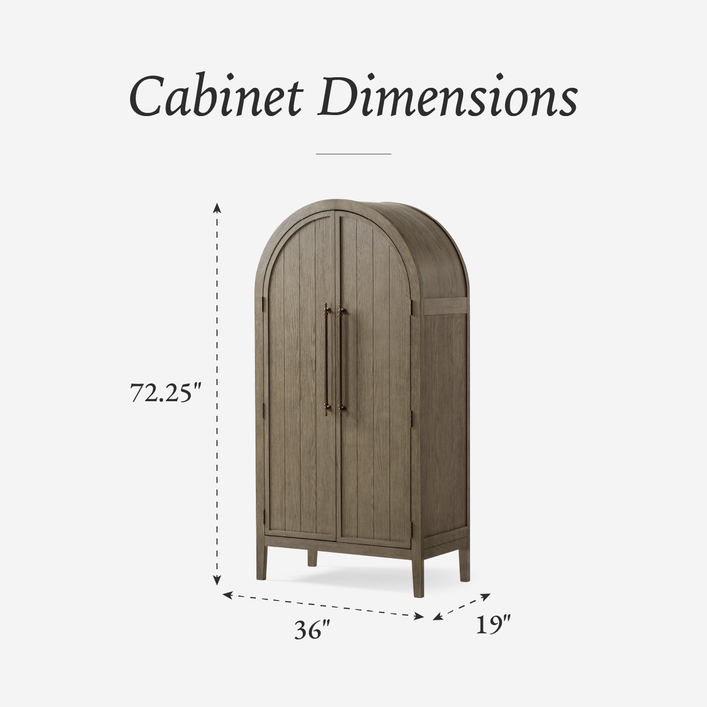 Selene Arched Wooden Cabinet in Grey Finish in Storage Cabinet by Maven Lane