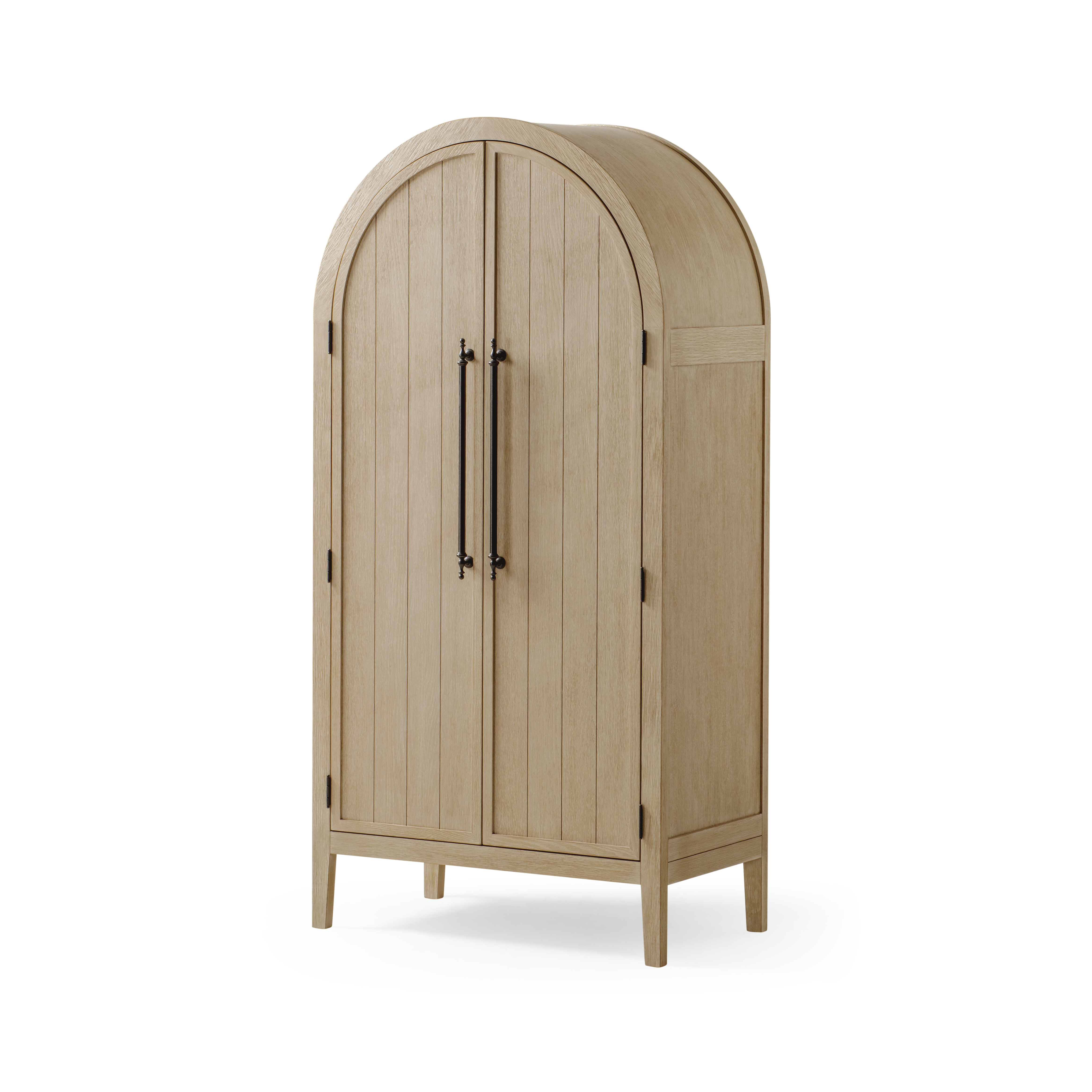 Selene Arched Wooden Cabinet in Cream Finish in Storage Cabinet by Maven Lane