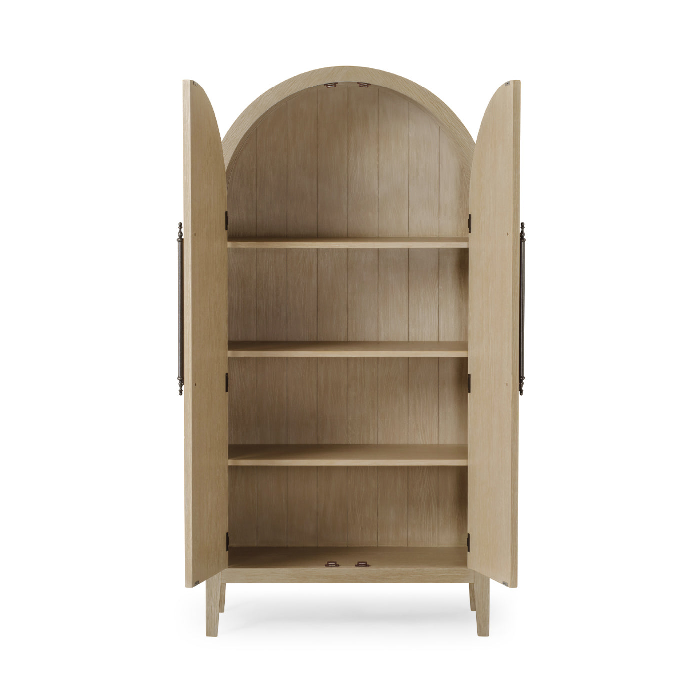 Selene Arched Wooden Cabinet in White Finish in Storage Cabinet by Maven Lane