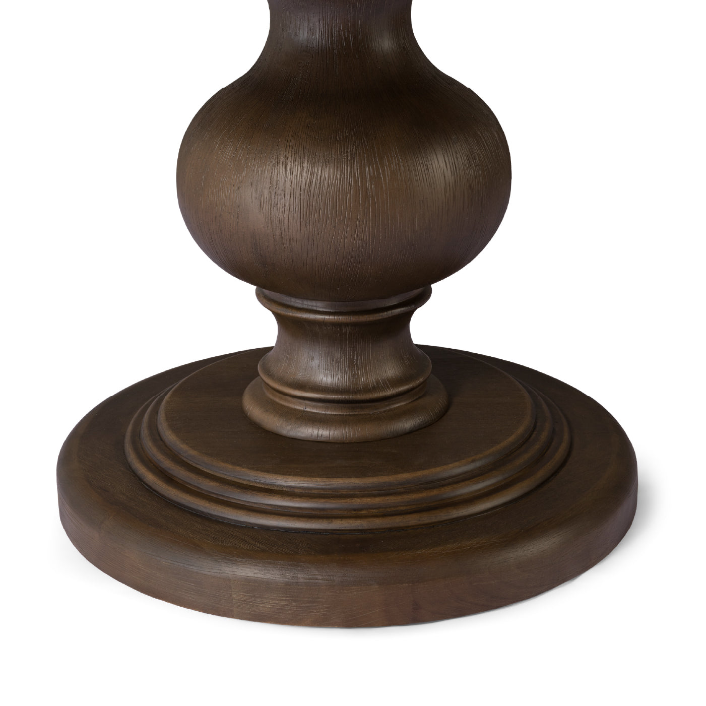 Zola Classical Round Wooden Dining Table in Antiqued Brown Finish in Dining Table by Maven Lane