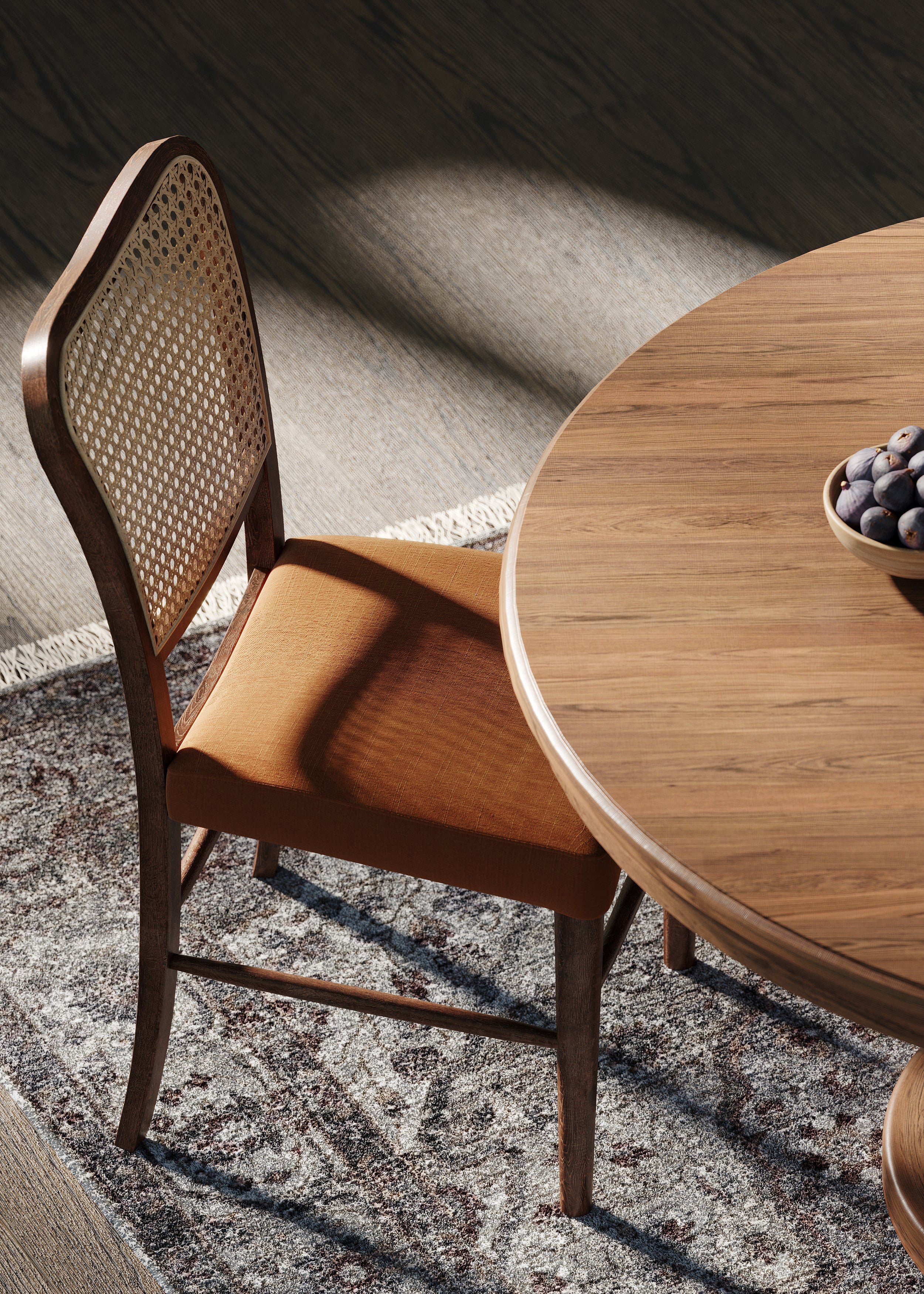 Vera Dining Chair in Aged Brown with Clay Canvas Fabric, Set of 2 in Dining Chair by Maven Lane