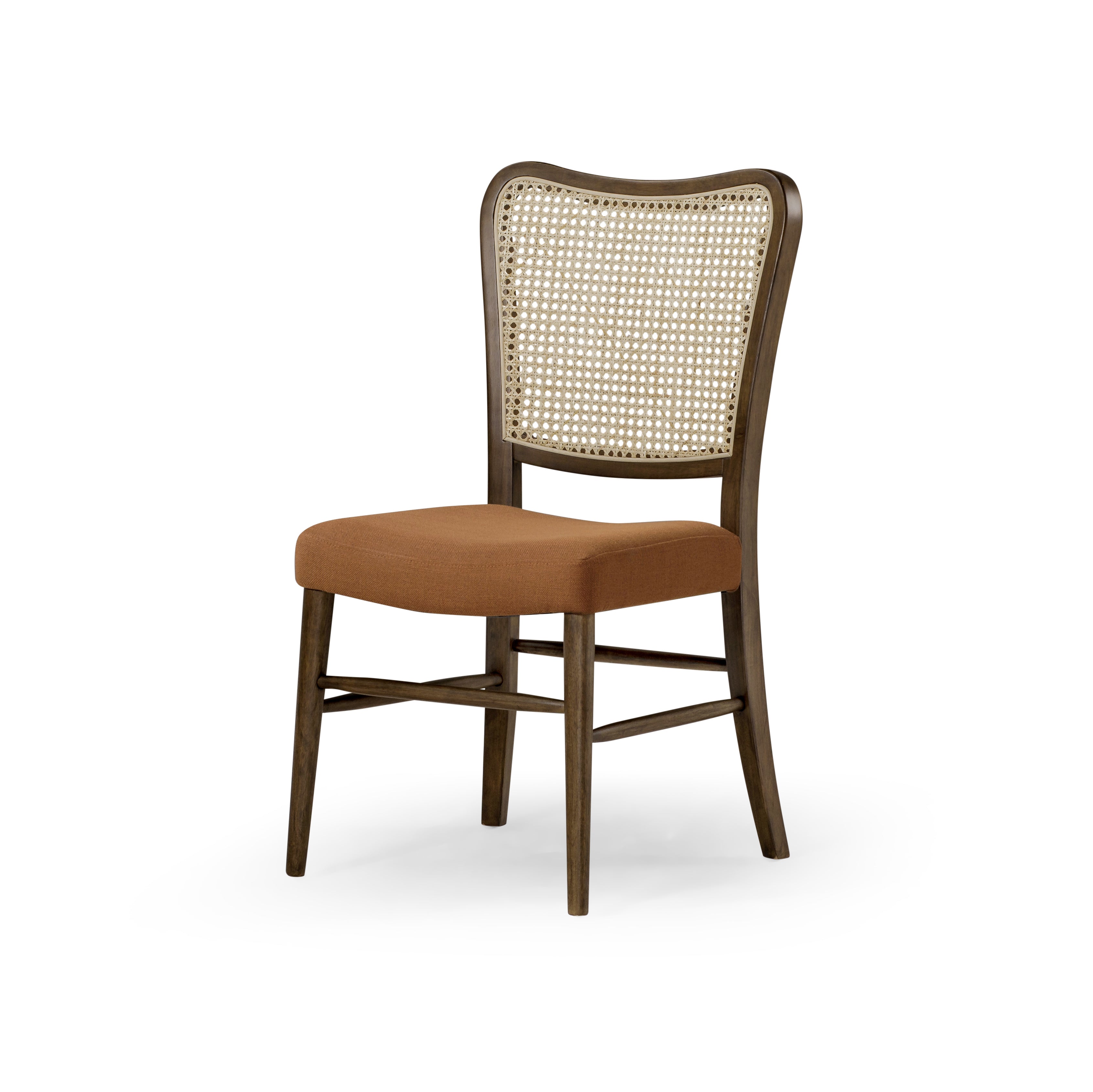 Vera Dining Chair in Aged Brown with Clay Canvas Fabric, Set of 2 in Dining Chair by Maven Lane