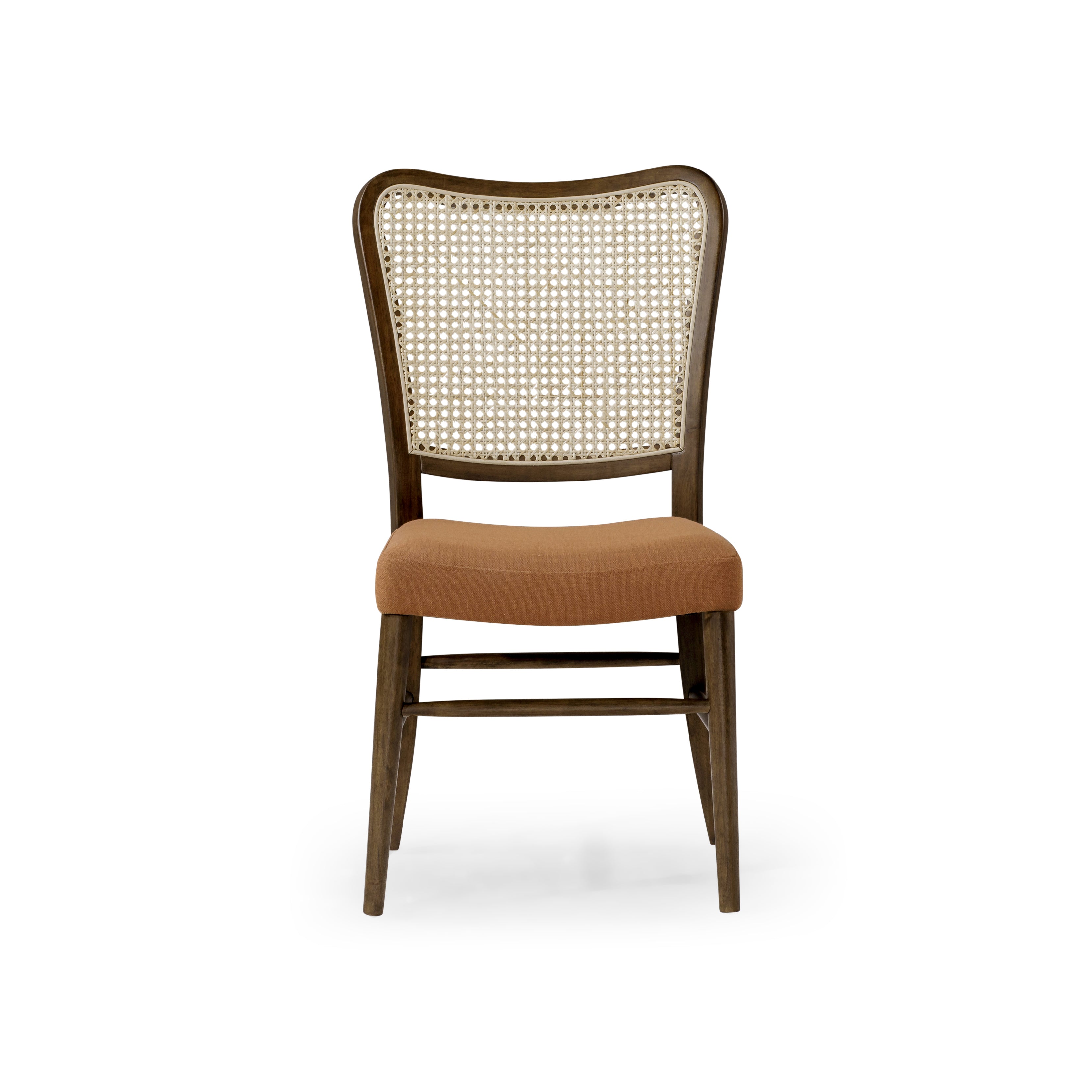 Vera Dining Chair in Aged Brown with Clay Canvas Fabric, Set of 2 in Dining Chair by Maven Lane