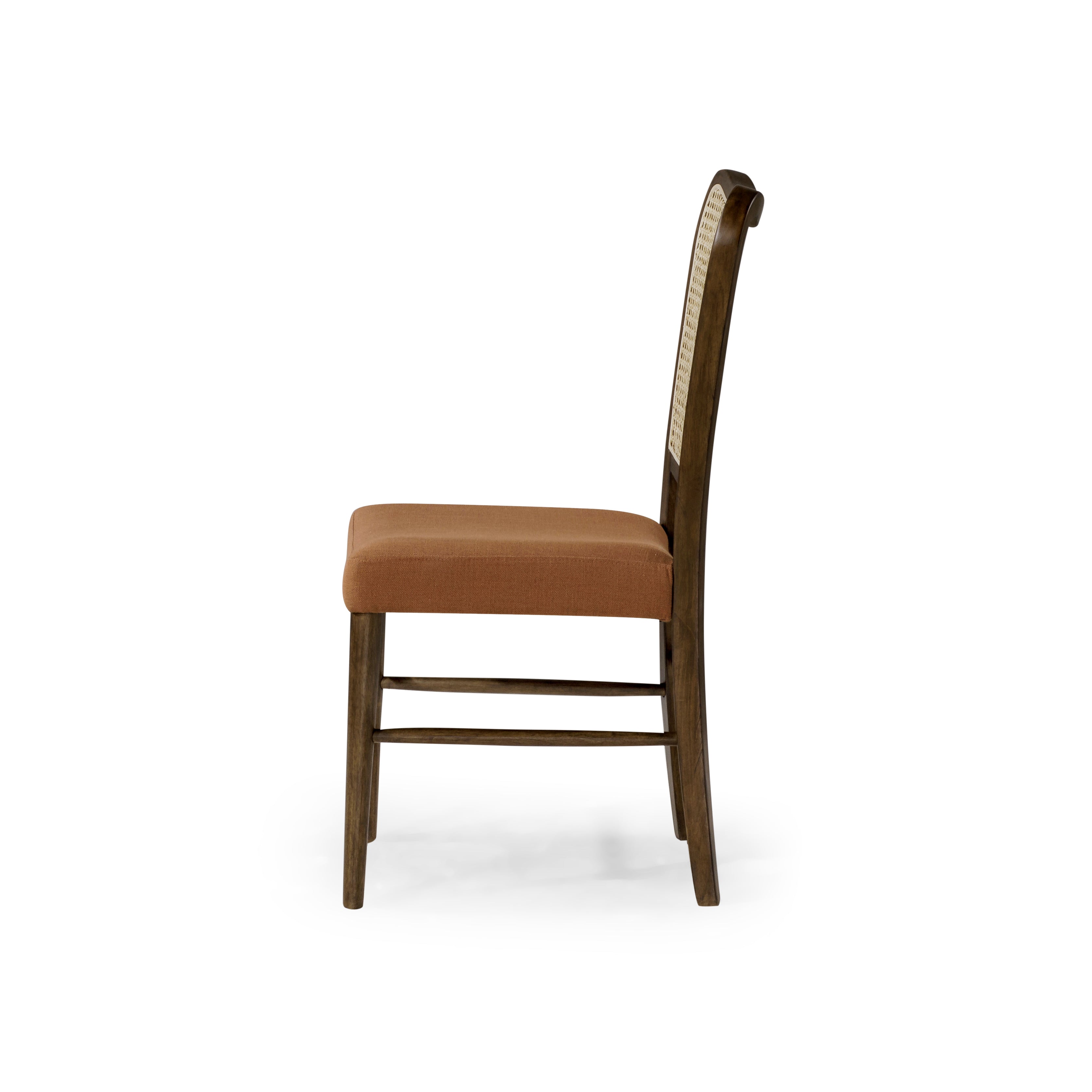 Vera Dining Chair in Aged Brown with Clay Canvas Fabric, Set of 2 in Dining Chair by Maven Lane