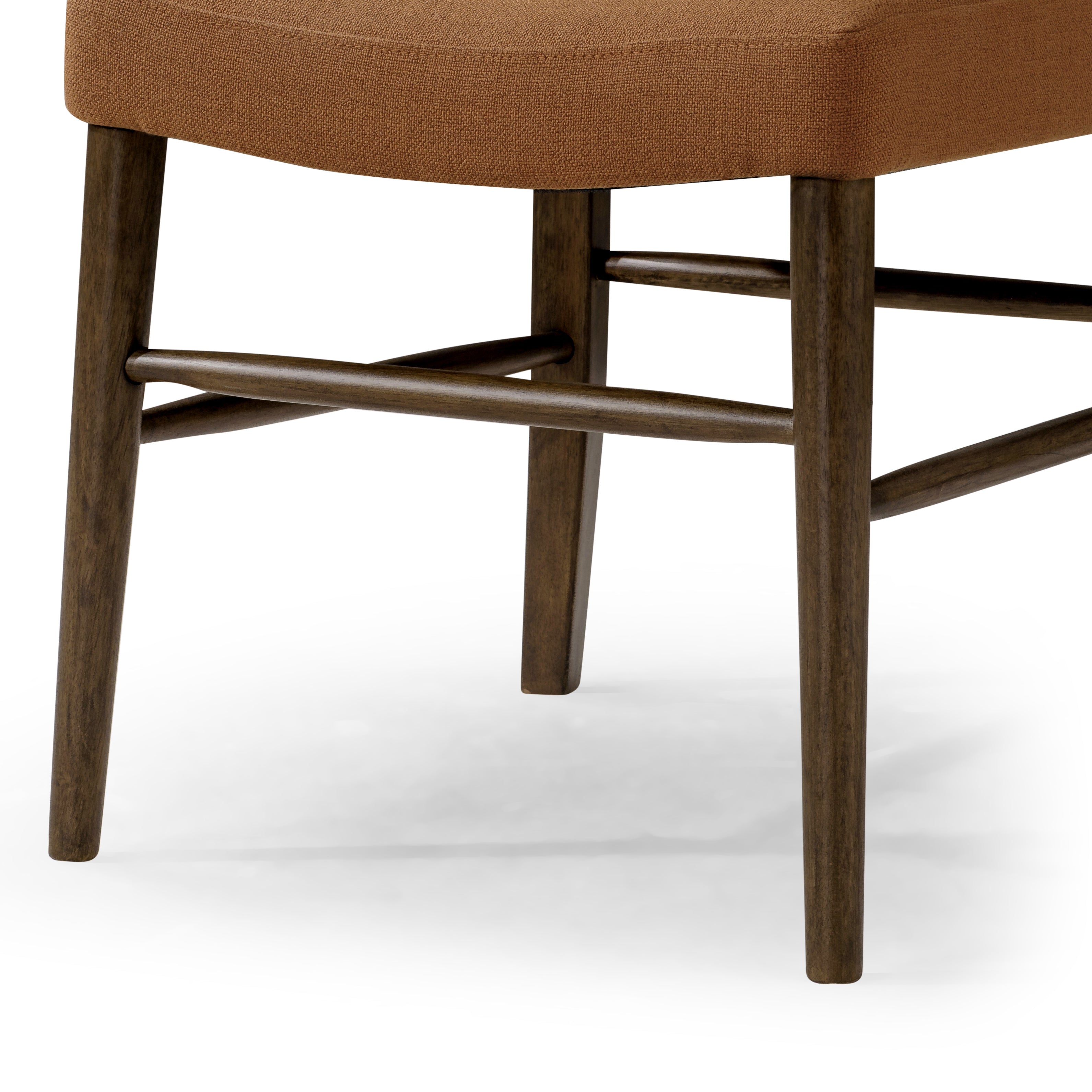 Vera Dining Chair in Aged Brown with Clay Canvas Fabric, Set of 2 in Dining Chair by Maven Lane