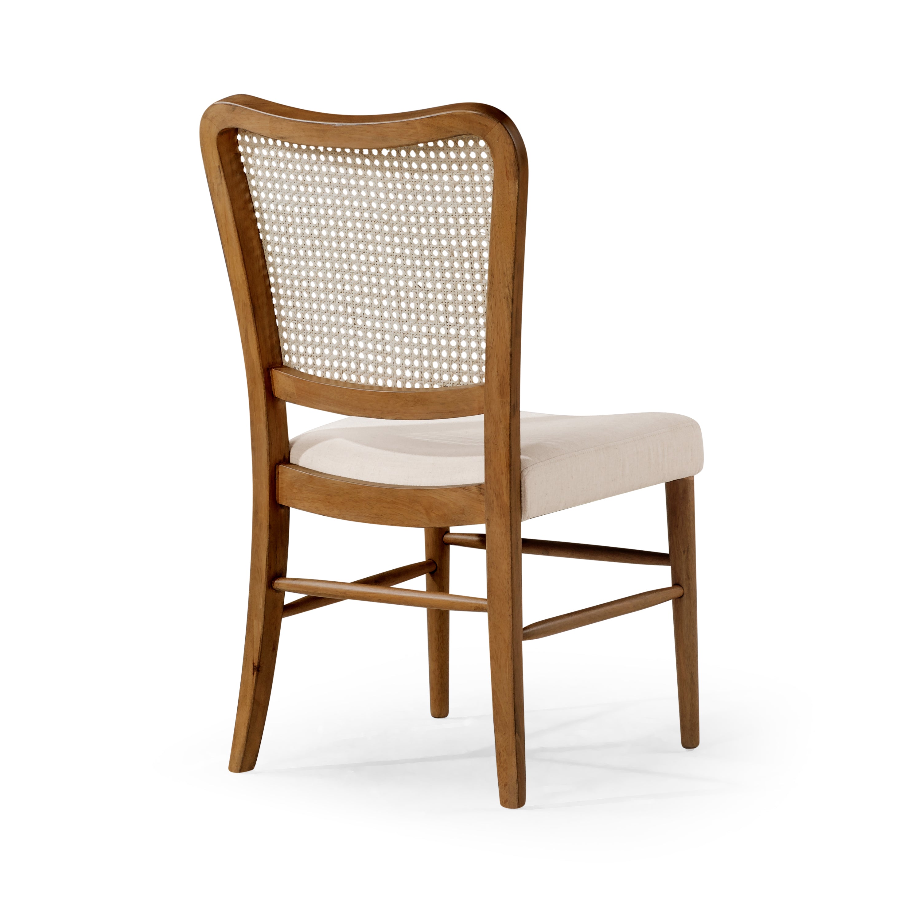 Vera Dining Chair in Aged Natural with Taupe Linen Fabric, Set of 2 in Dining Chair by Maven Lane