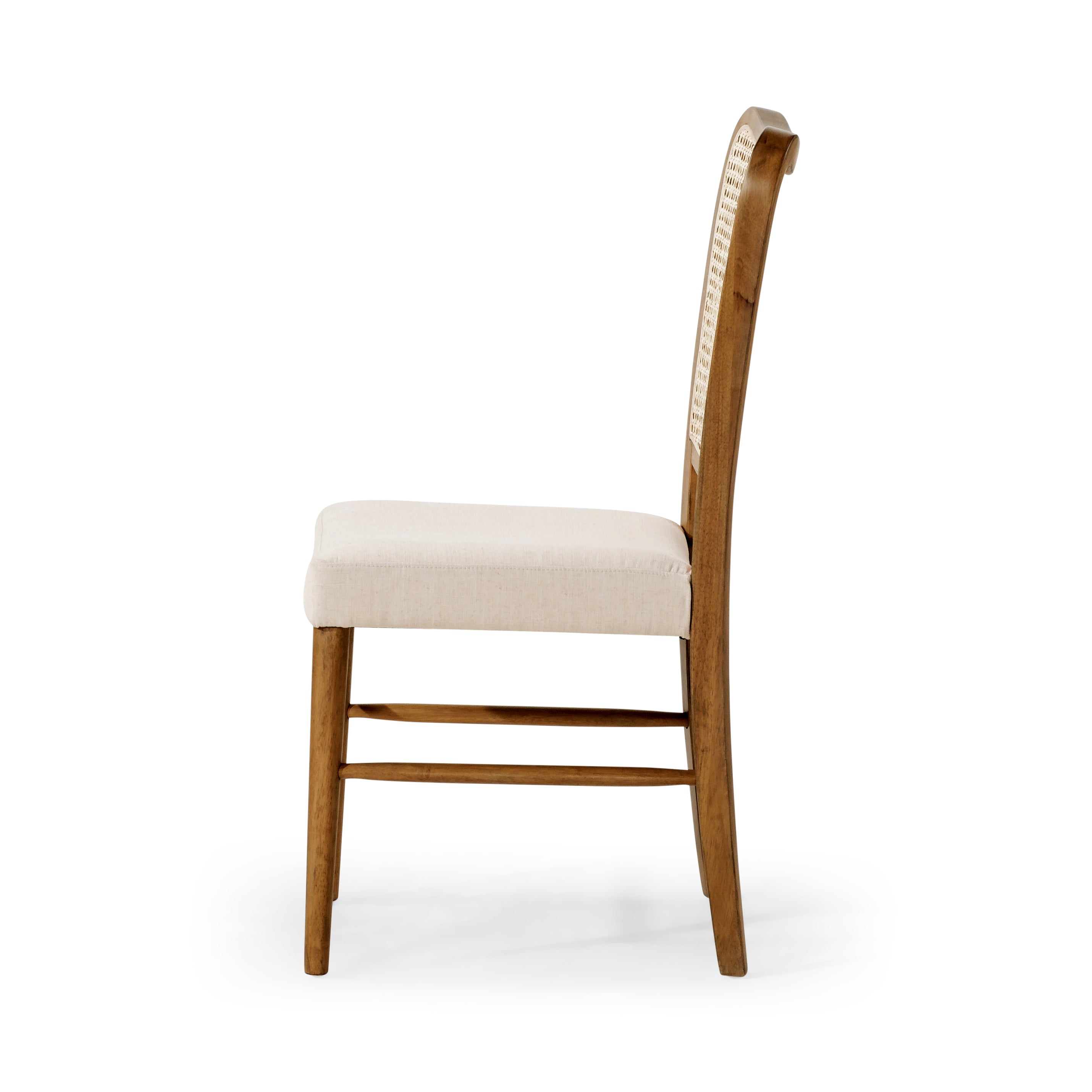 Vera Dining Chair in Aged Natural with Taupe Linen Fabric, Set of 2 in Dining Chair by Maven Lane