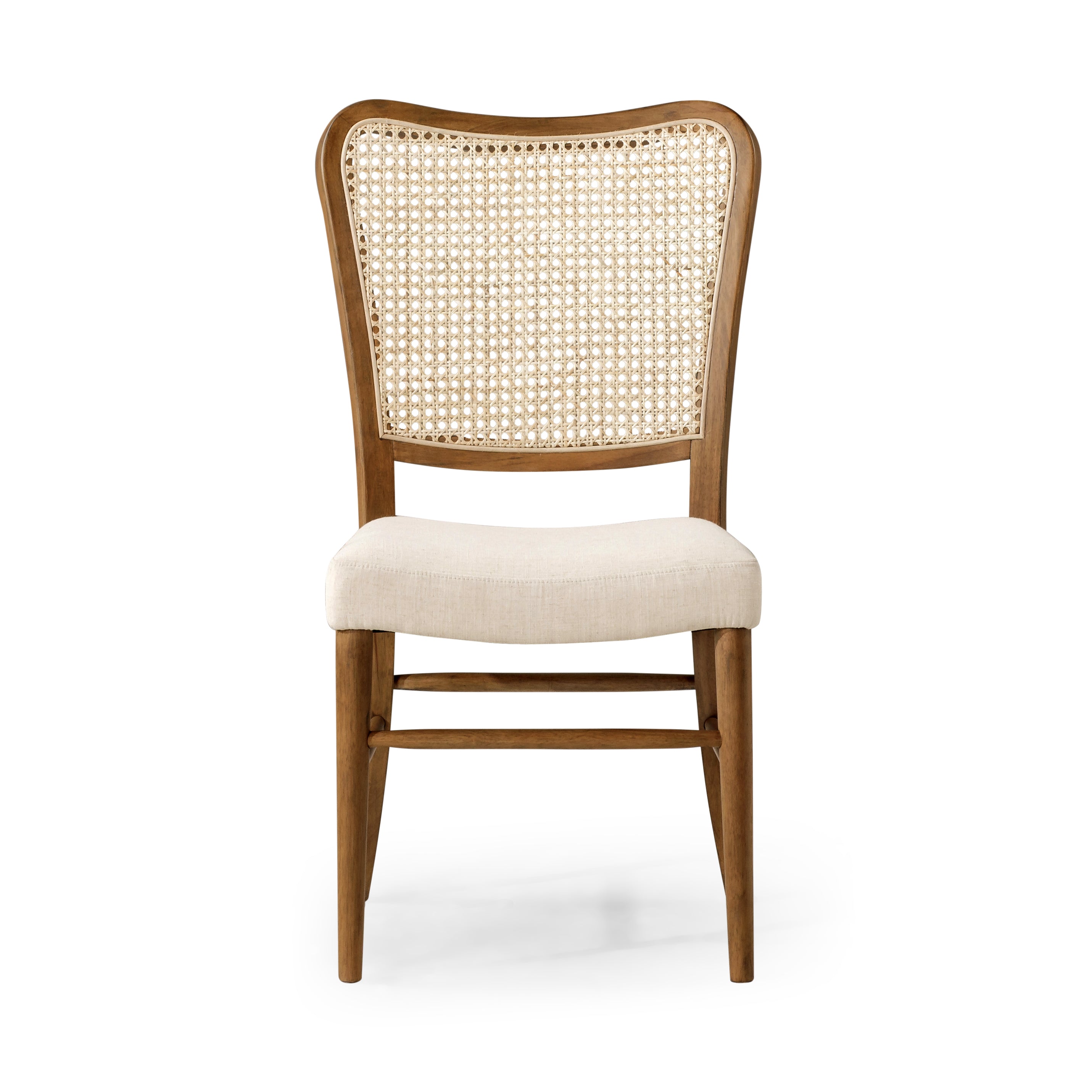 Vera Dining Chair in Aged Natural with Taupe Linen Fabric, Set of 2 in Dining Chair by Maven Lane