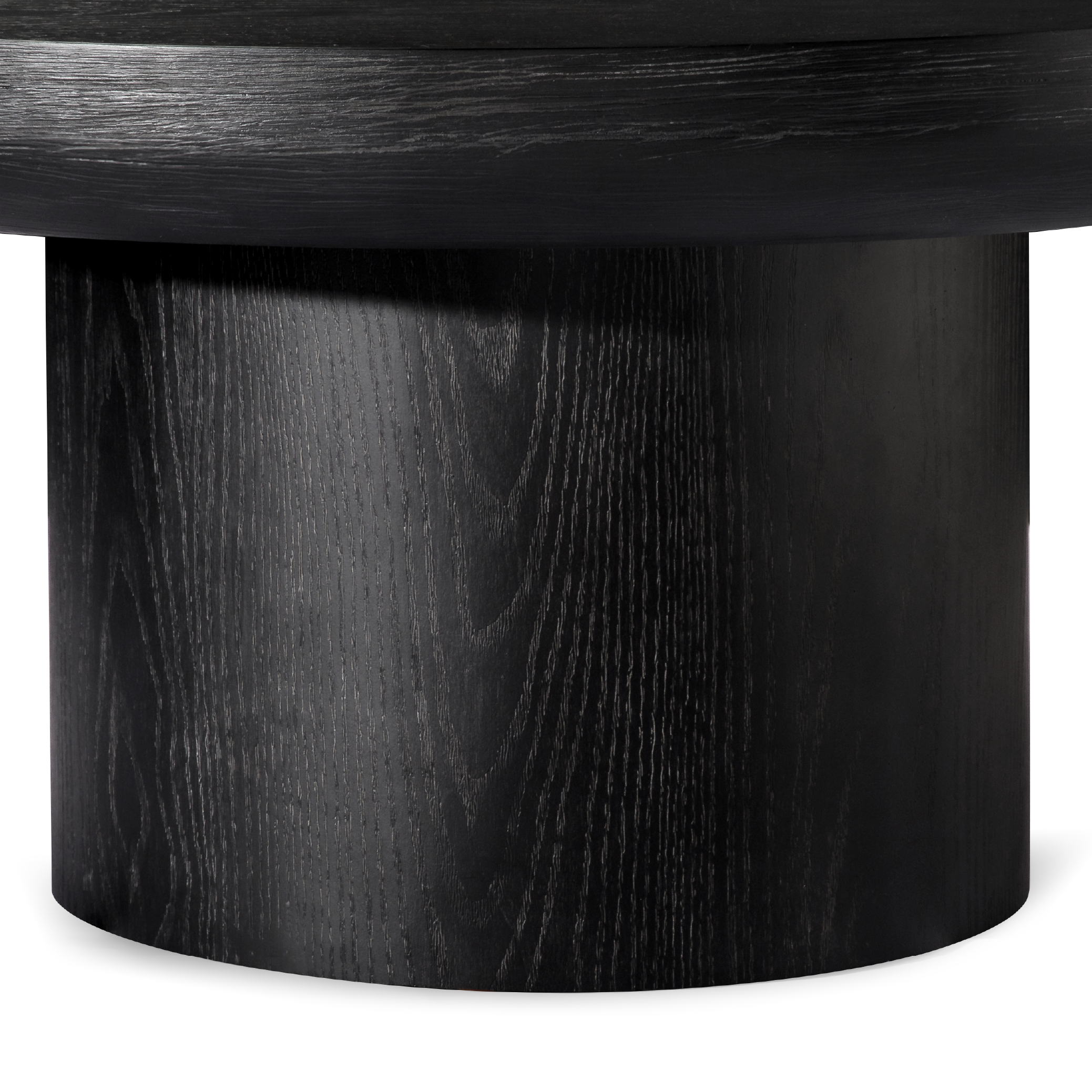 Owen Rustic Circular Wooden Coffee Table in Black Finish in Coffee Table by Maven Lane