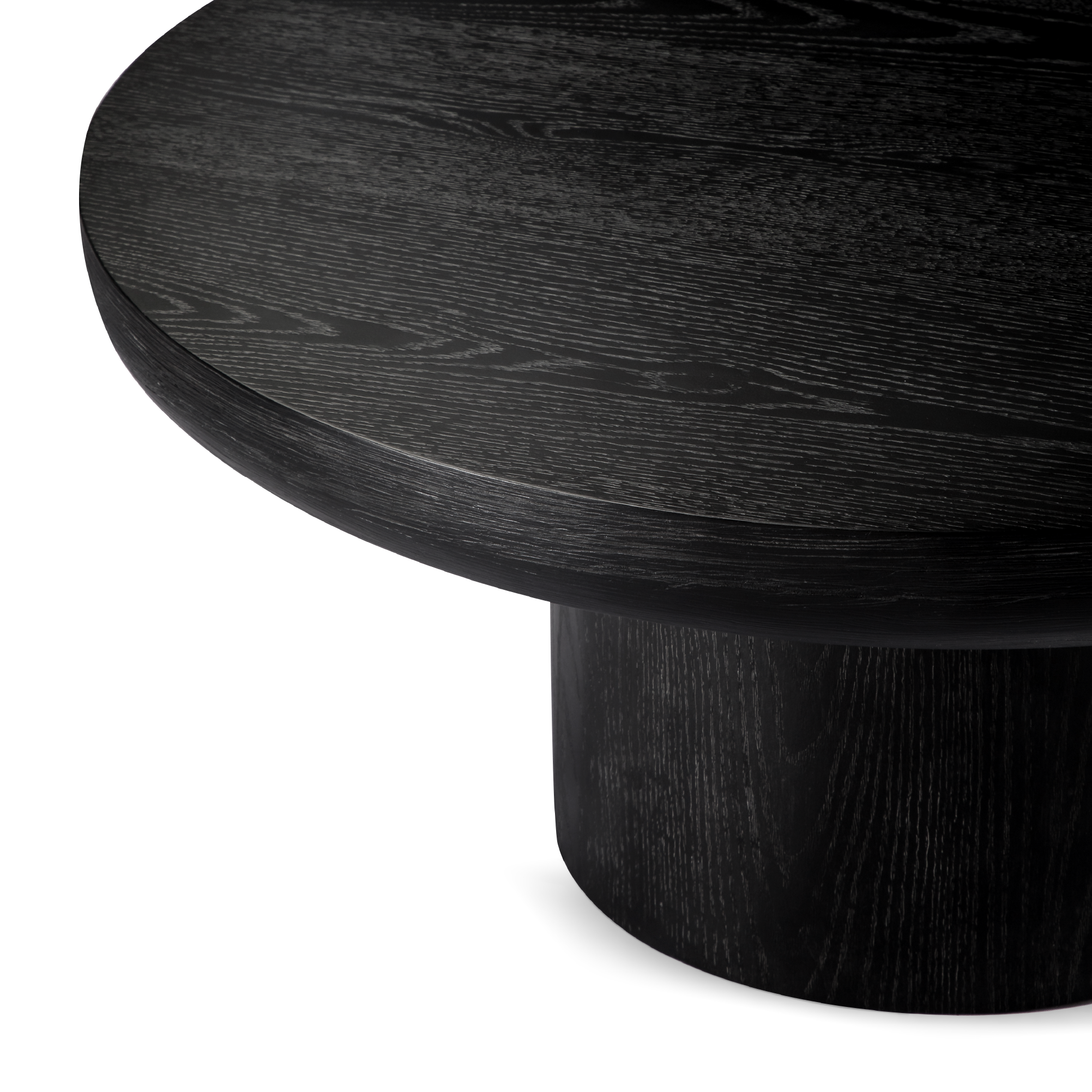 Owen Rustic Circular Wooden Coffee Table in Black Finish in Coffee Table by Maven Lane