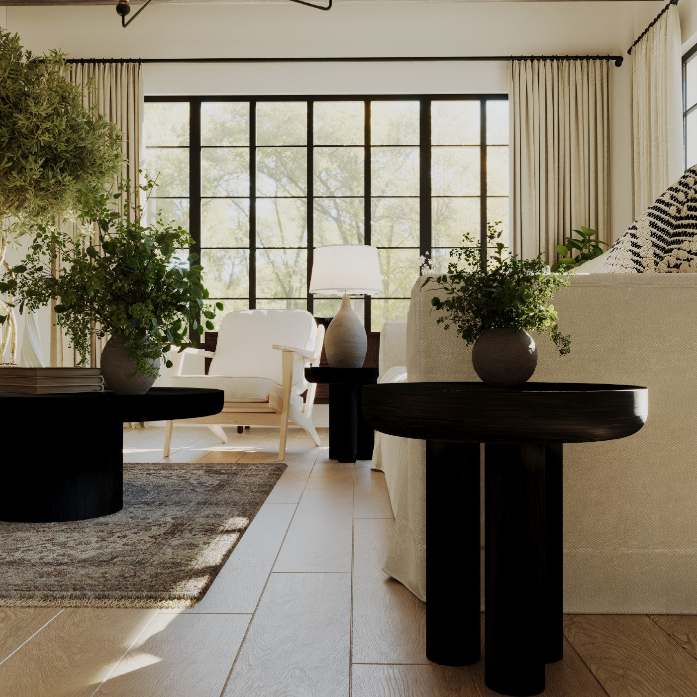 Owen Rustic Wooden Side Table in Black Finish in Side Table by Maven Lane