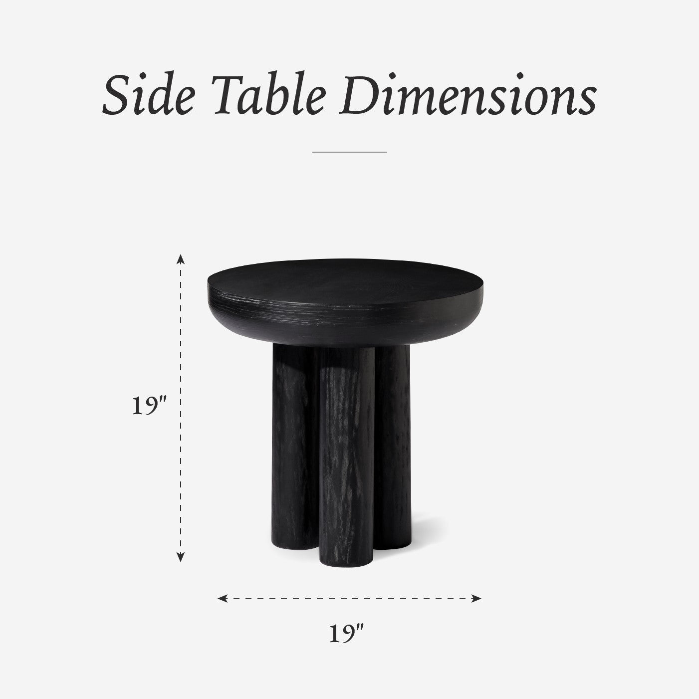 Owen Rustic Wooden Side Table in Aged Black Finish in Side Table by Maven Lane