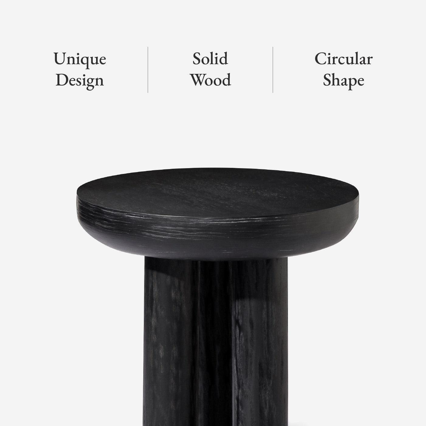 Owen Rustic Wooden Side Table in Aged Black Finish in Side Table by Maven Lane