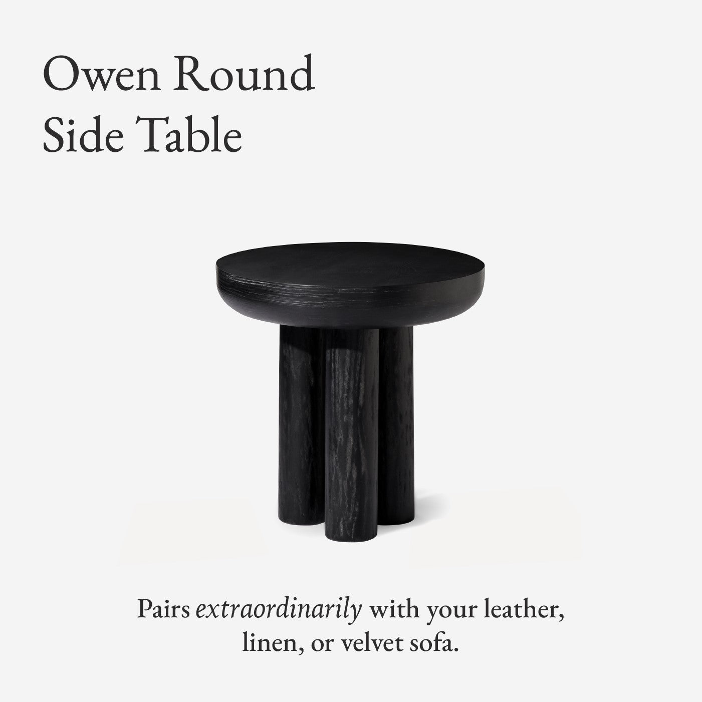 Owen Rustic Wooden Side Table in Black Finish in Side Table by Maven Lane