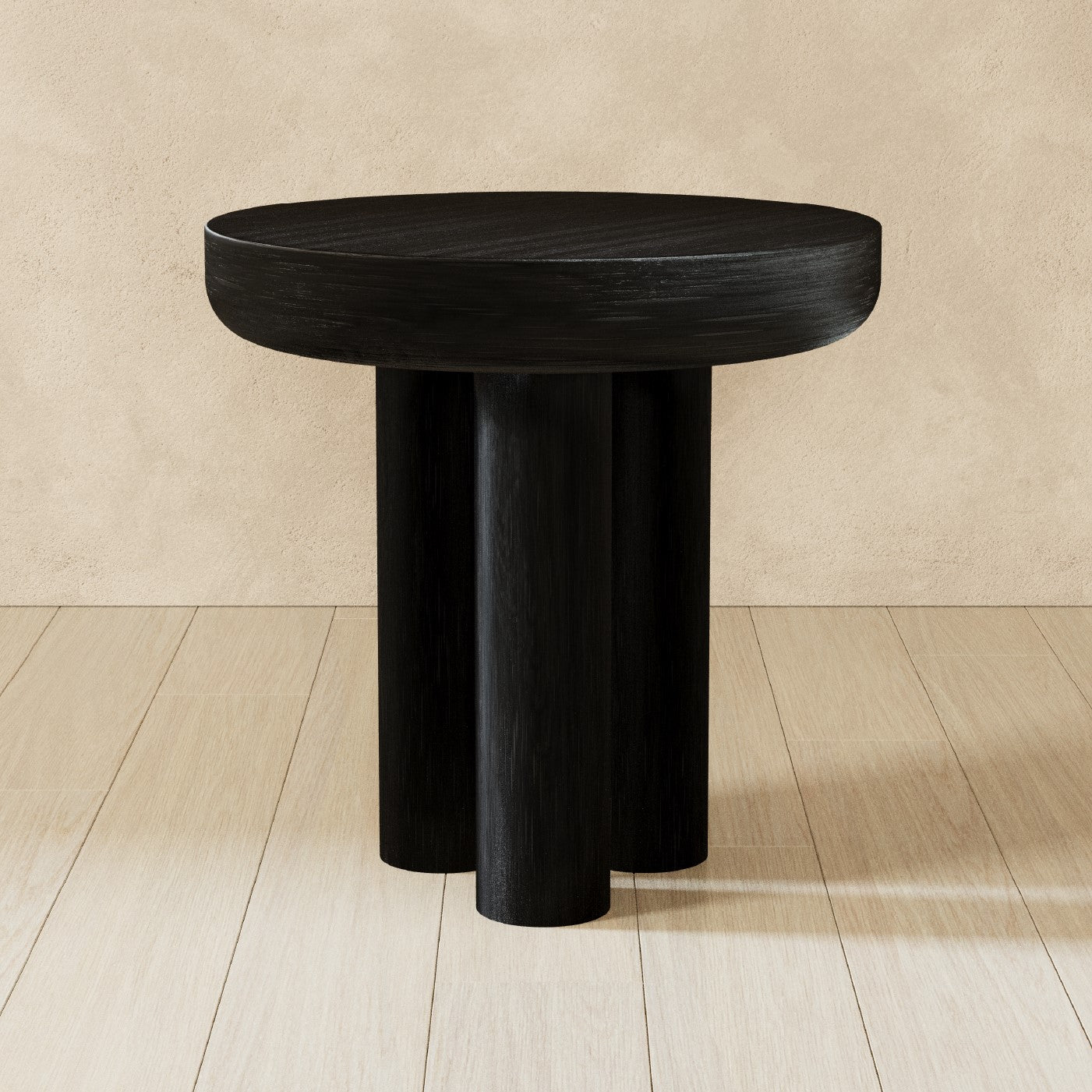 Owen Rustic Wooden Side Table in Aged Black Finish in Side Table by Maven Lane