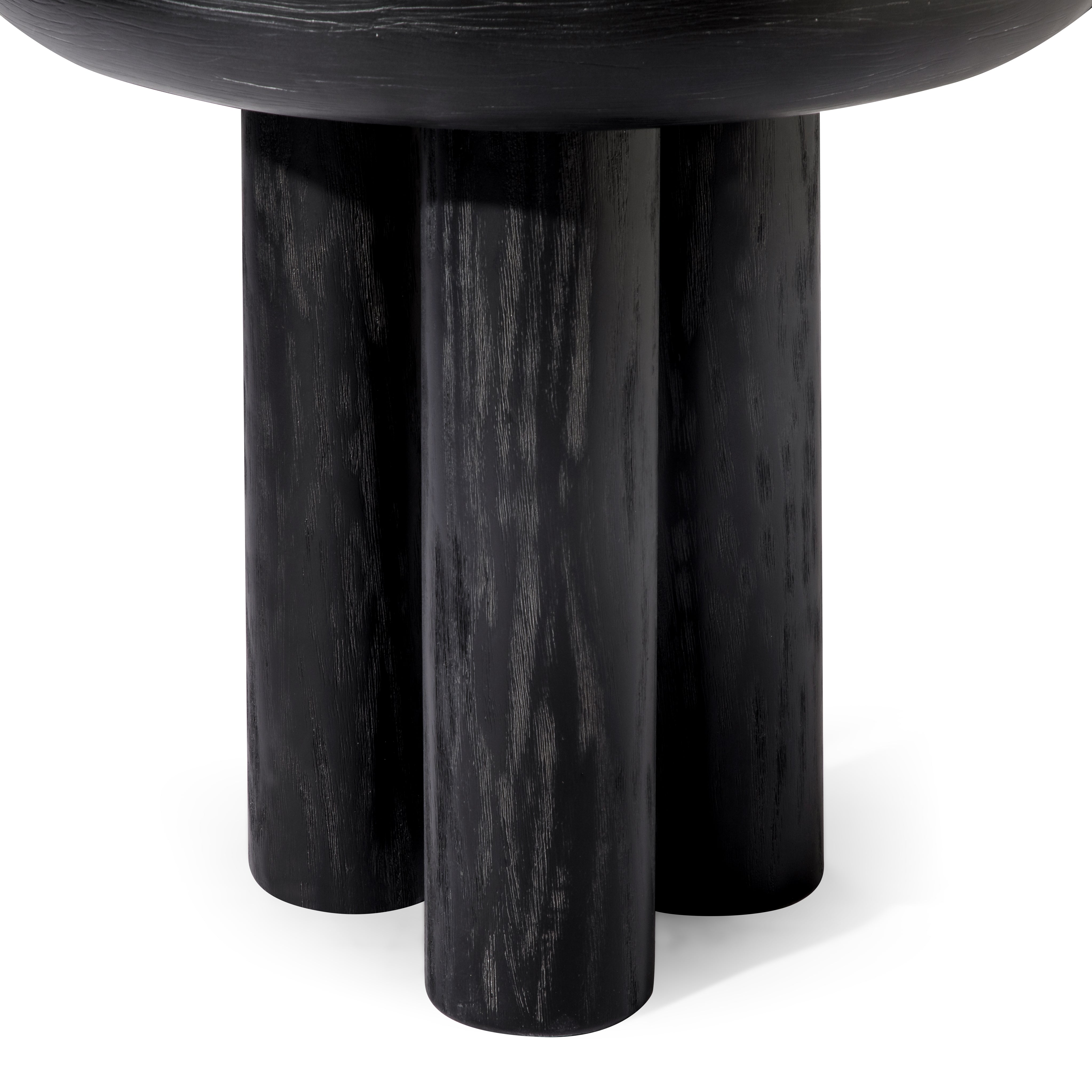 Owen Rustic Wooden Side Table in Black Finish in Side Table by Maven Lane
