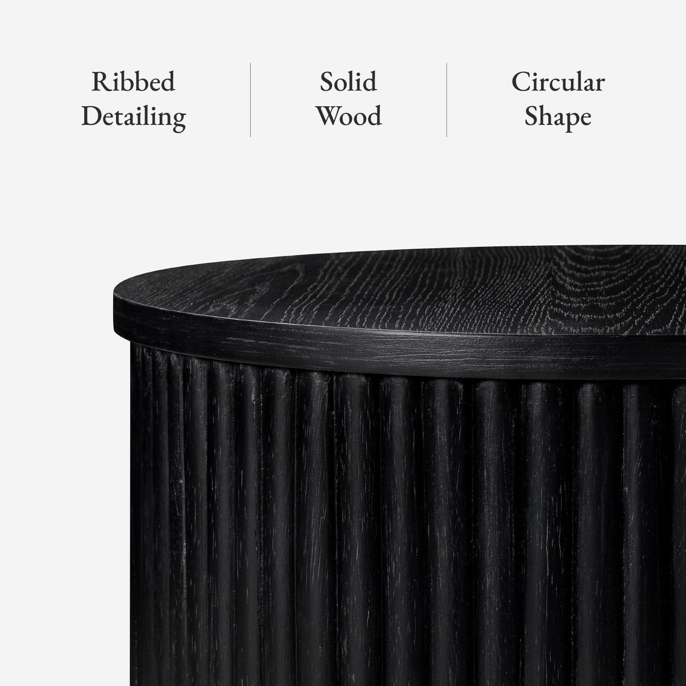 Dallas Round Side Table in Aged Black Finish in Side Table by Maven Lane