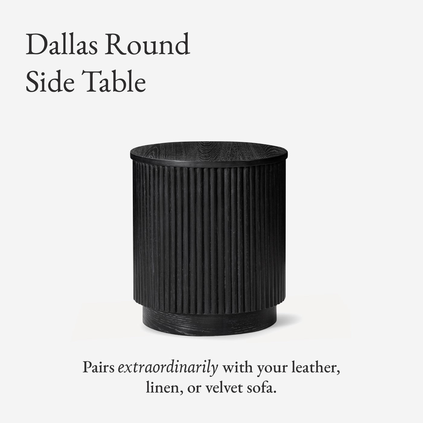 Dallas Round Side Table in Aged Black Finish in Side Table by Maven Lane
