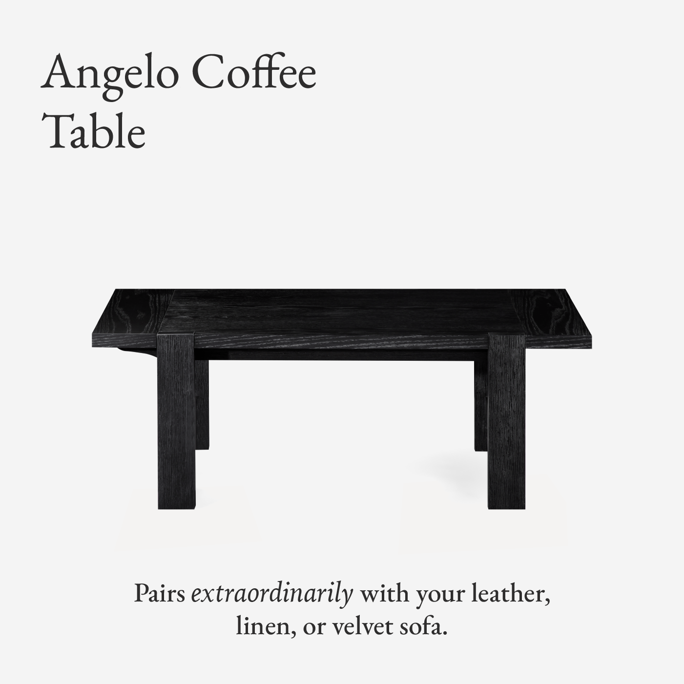 Angelo Rustic Rectangular Wooden Coffee Table In Aged Black in Maven Lane by Maven Lane